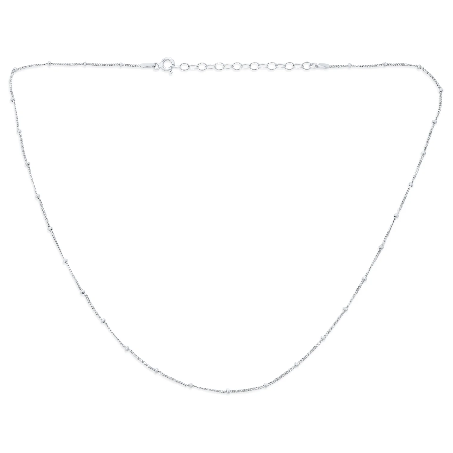 Thin Minimalist Gold Plated Sterling Silver Saturn Chain Necklace 16-18 Inch