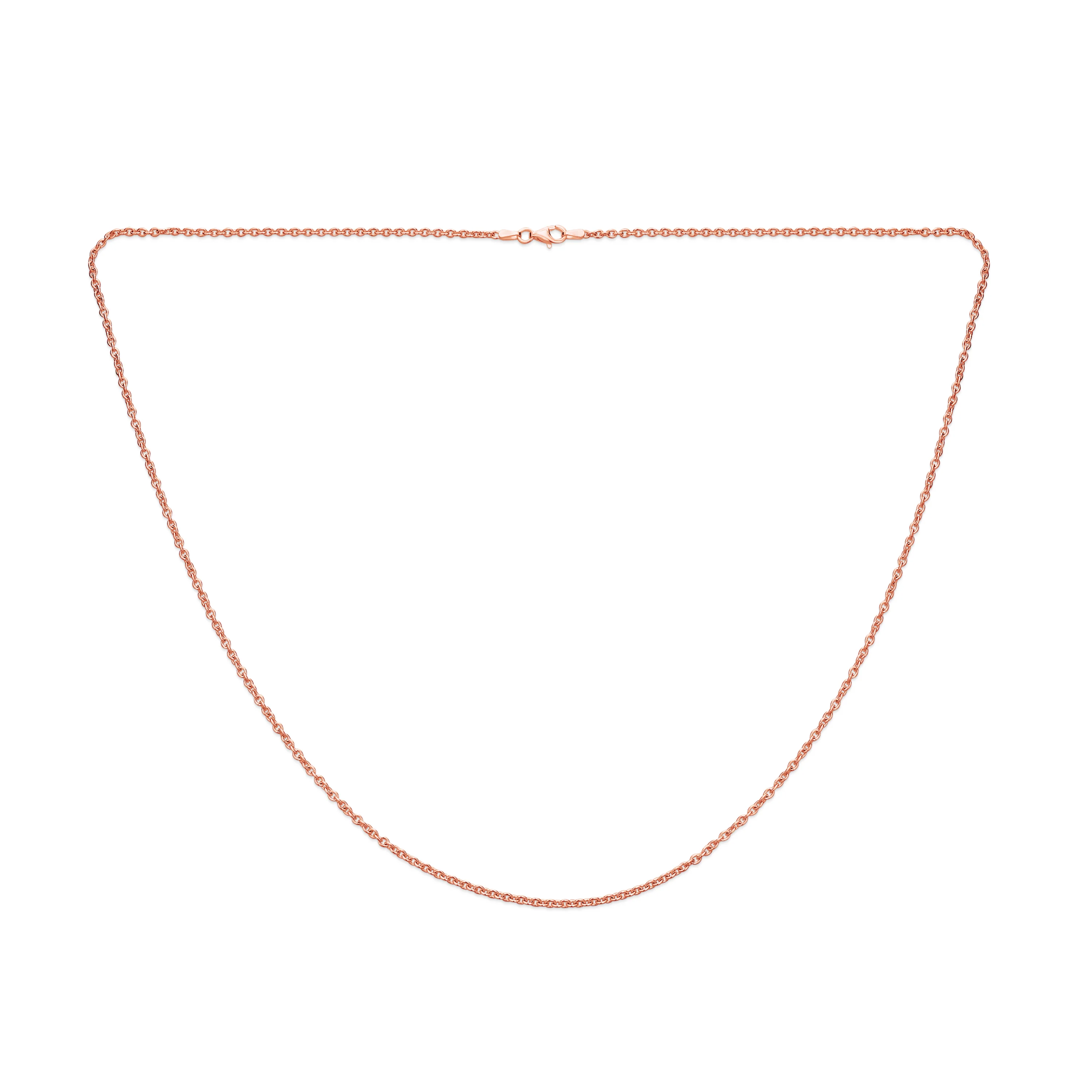Simple Thin 2MM Rose Gold Plated .925 Sterling Silver Rolo Cable Chain Necklace 18 Inch - Image 3