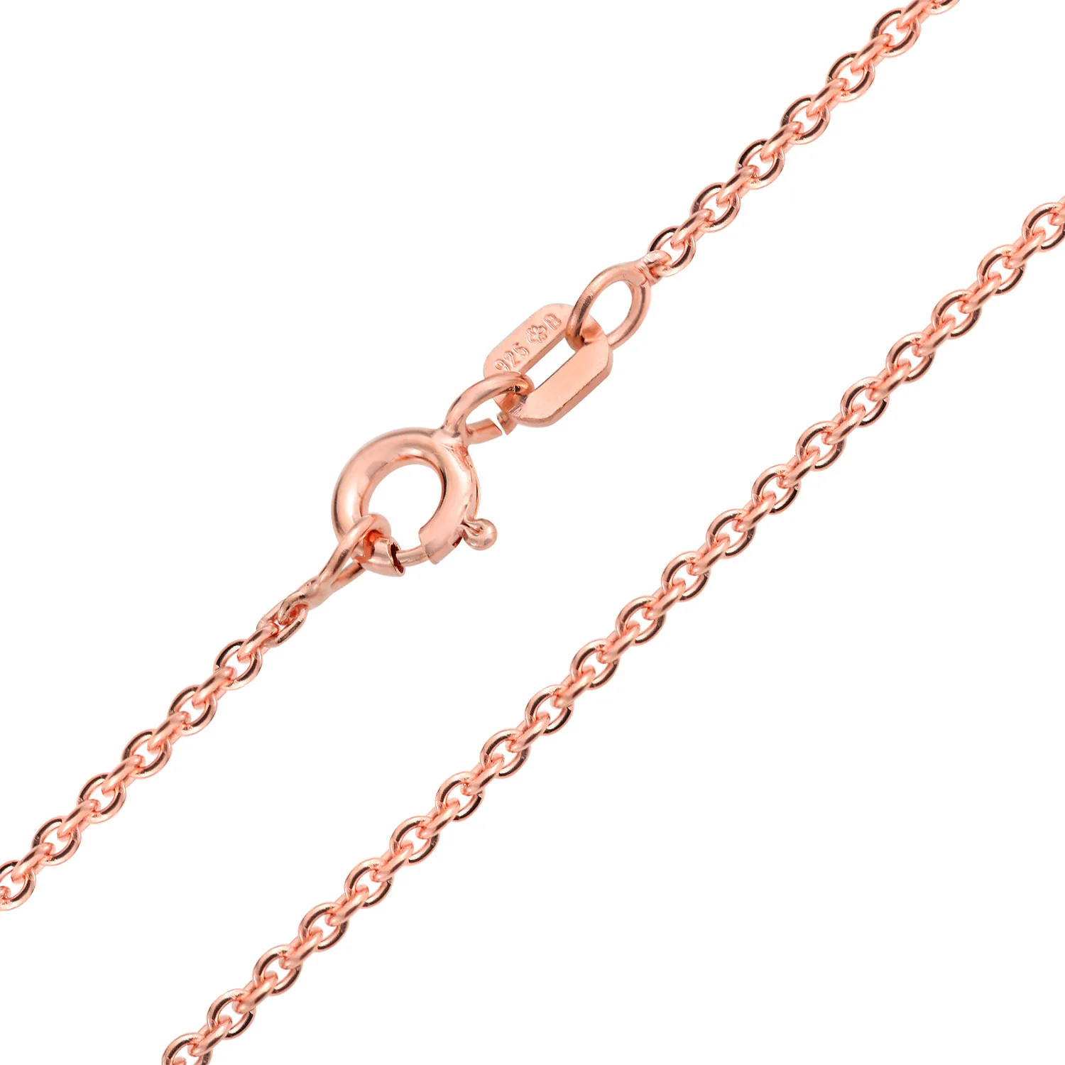 Simple Thin 2MM Rose Gold Plated .925 Sterling Silver Rolo Cable Chain Necklace 18 Inch - Image 4