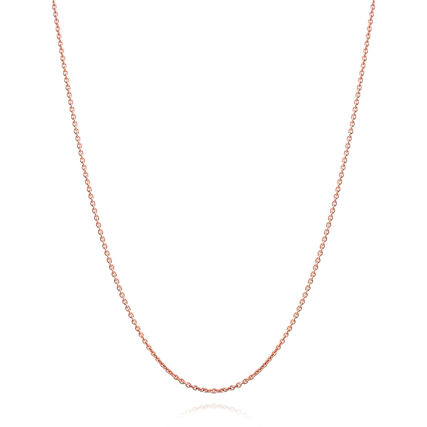 Simple Thin 2MM Rose Gold Plated .925 Sterling Silver Rolo Cable Chain Necklace 18 Inch - Image 5