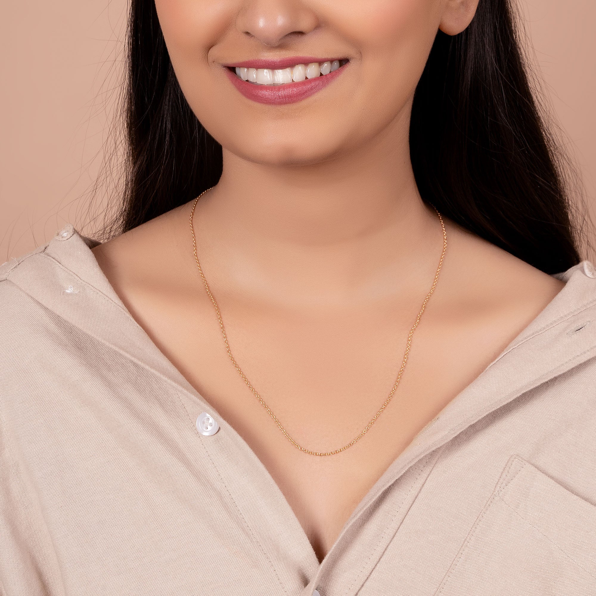Simple Thin 2MM Rose Gold Plated .925 Sterling Silver Rolo Cable Chain Necklace 18 Inch - Image 6