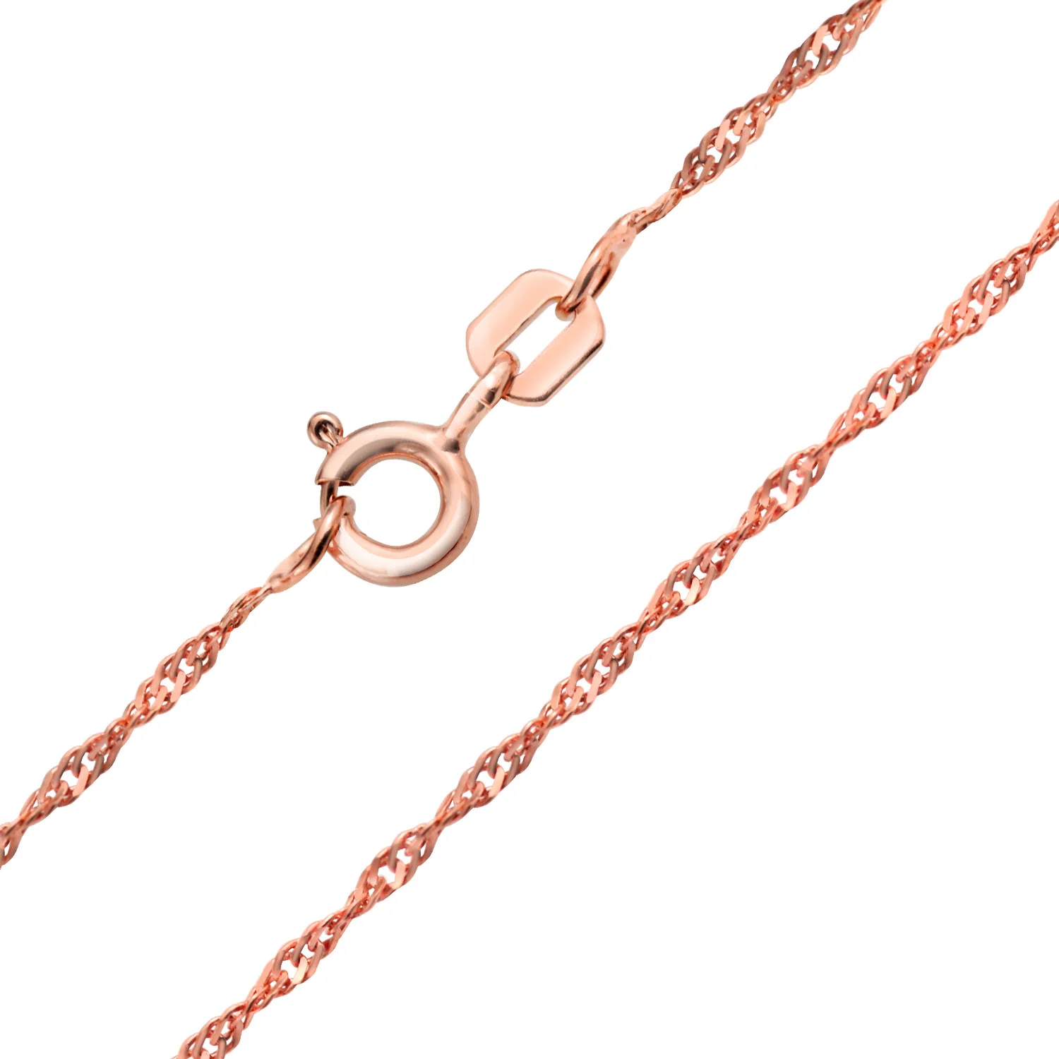 Singapore Link Chain Ultra Thin 1 MM Necklace 14K Gold Plated .925 Sterling Silver 24" - Image 2