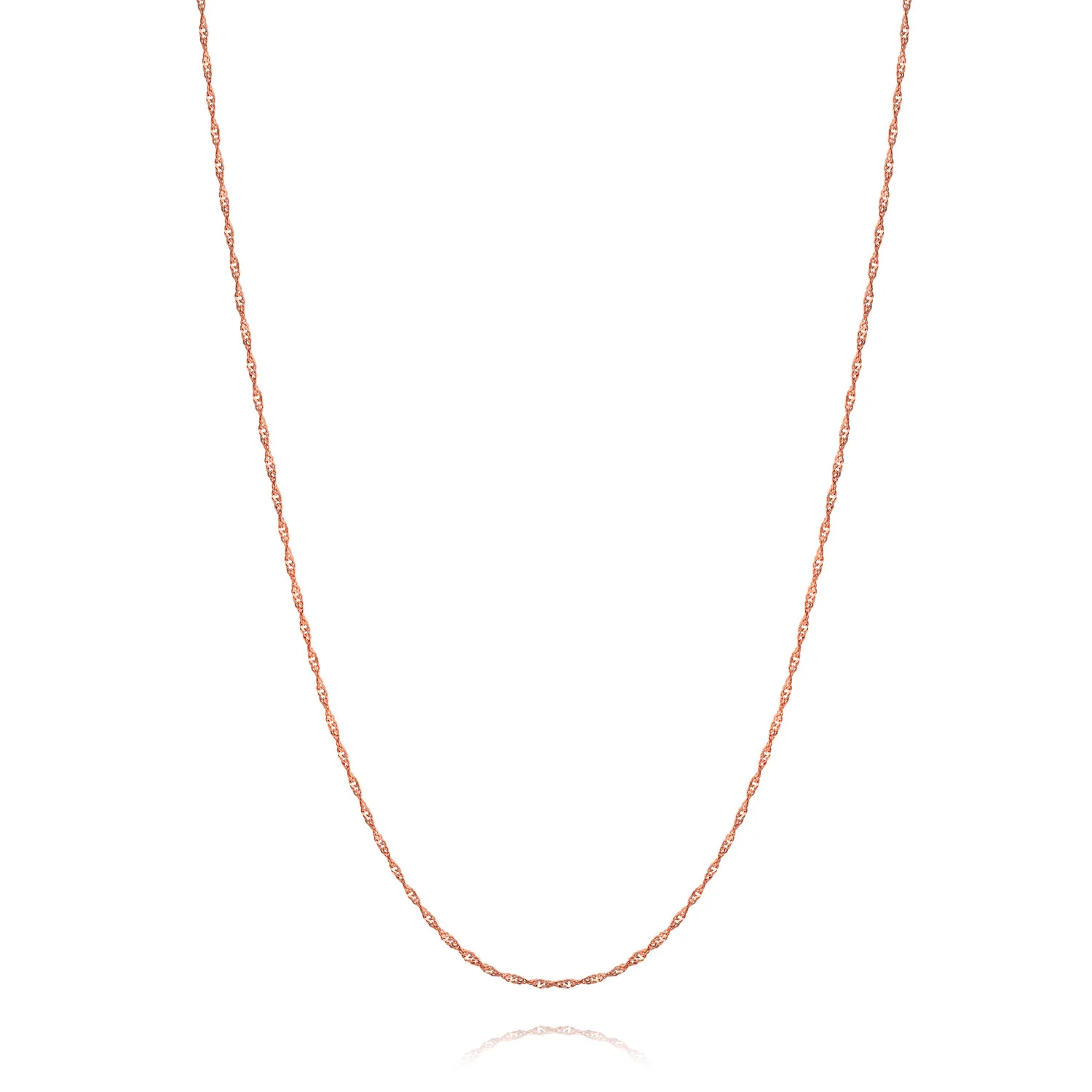 Singapore Link Chain Ultra Thin 1 MM Necklace 14K Gold Plated .925 Sterling Silver 24" - Image 3
