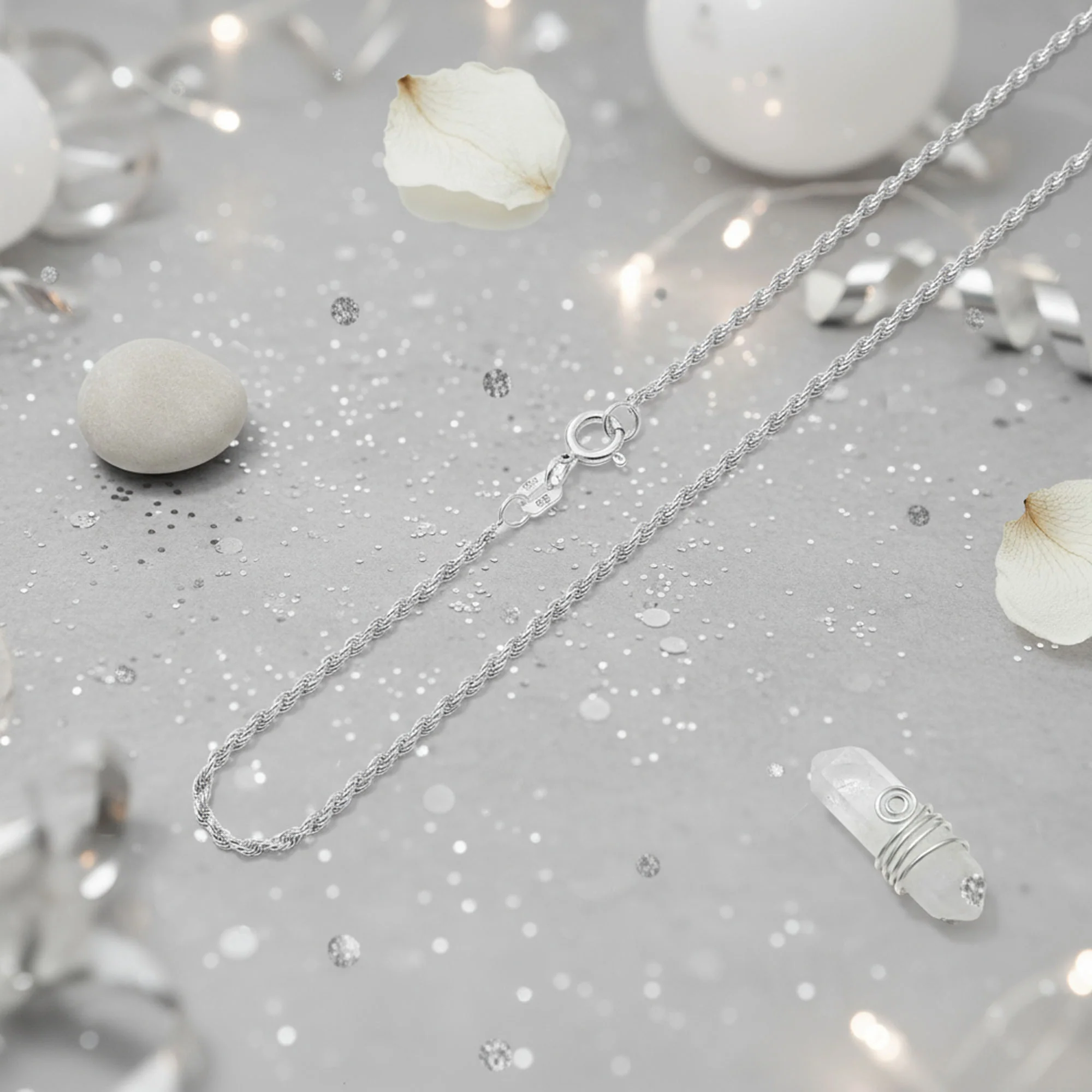 Classic Thin 2MM .925 Sterling Silver Strong Rope Chain Necklace - Image 4