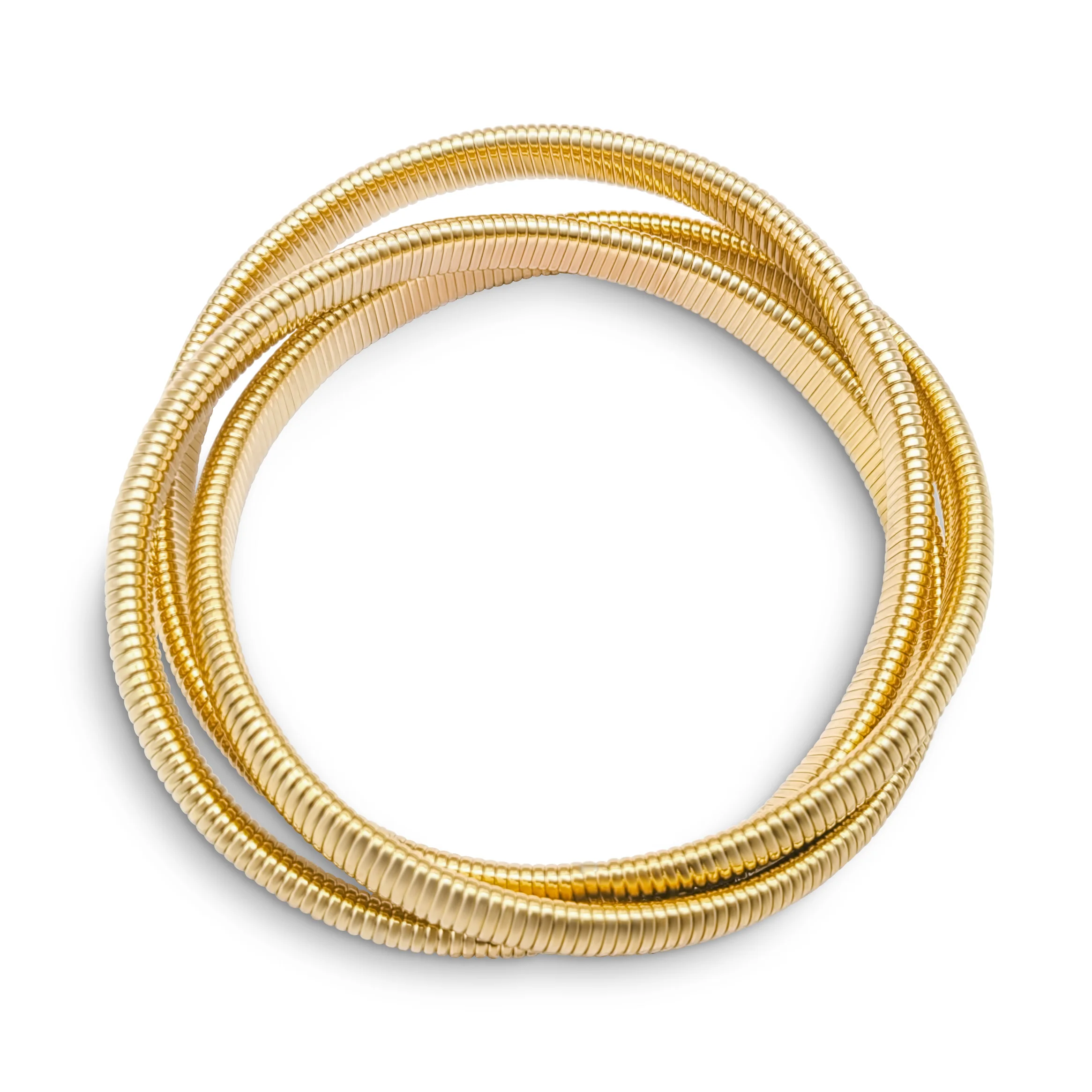 i Omega Cobra Bangle Interlocking Bracelet Rose Gold Plated Large Wrist 8.5 Inch - Image 3