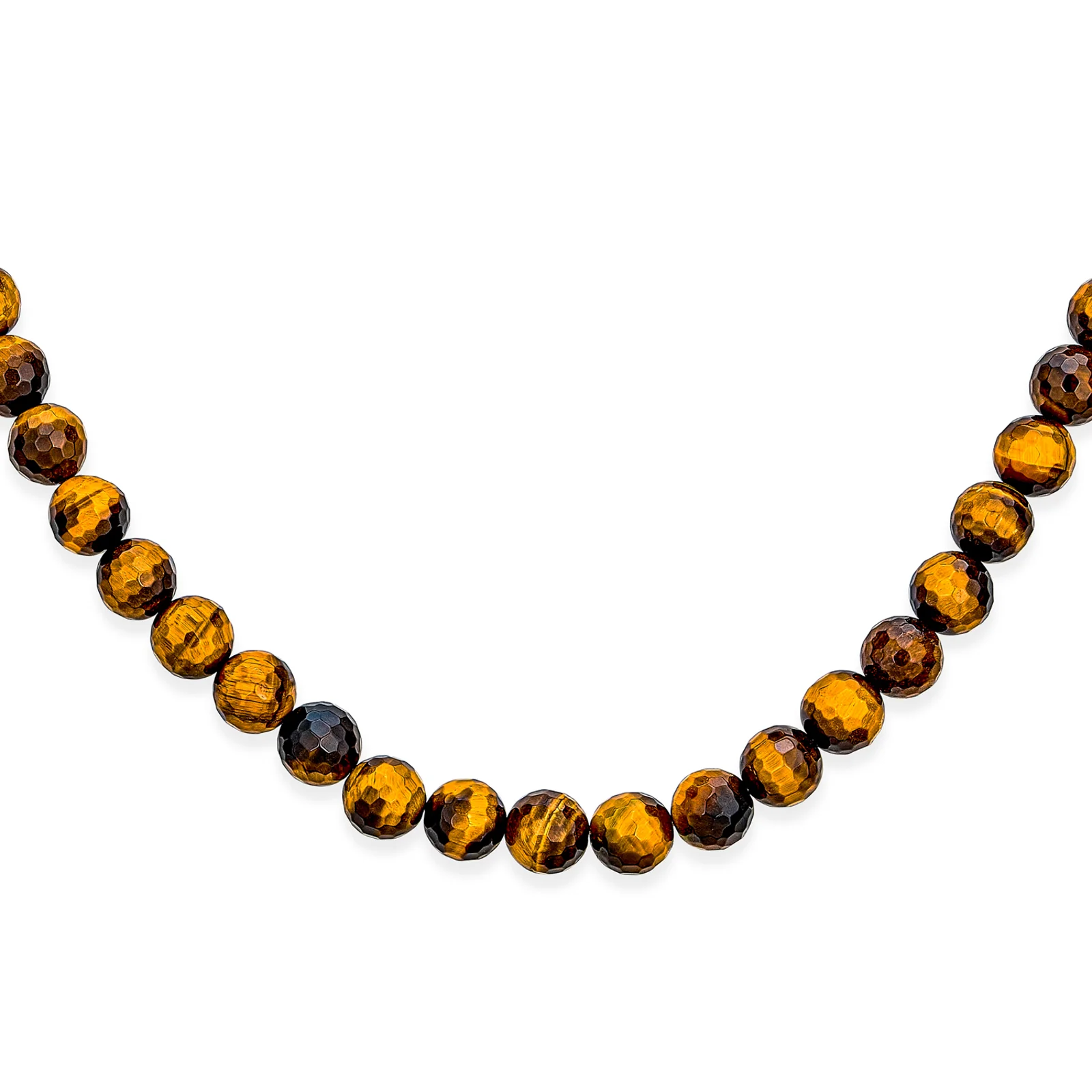 Semi-Precious Natural Tiger Eye Round Stone 10MM Bead Ball Strand Necklace 16-19 Inch - Image 2