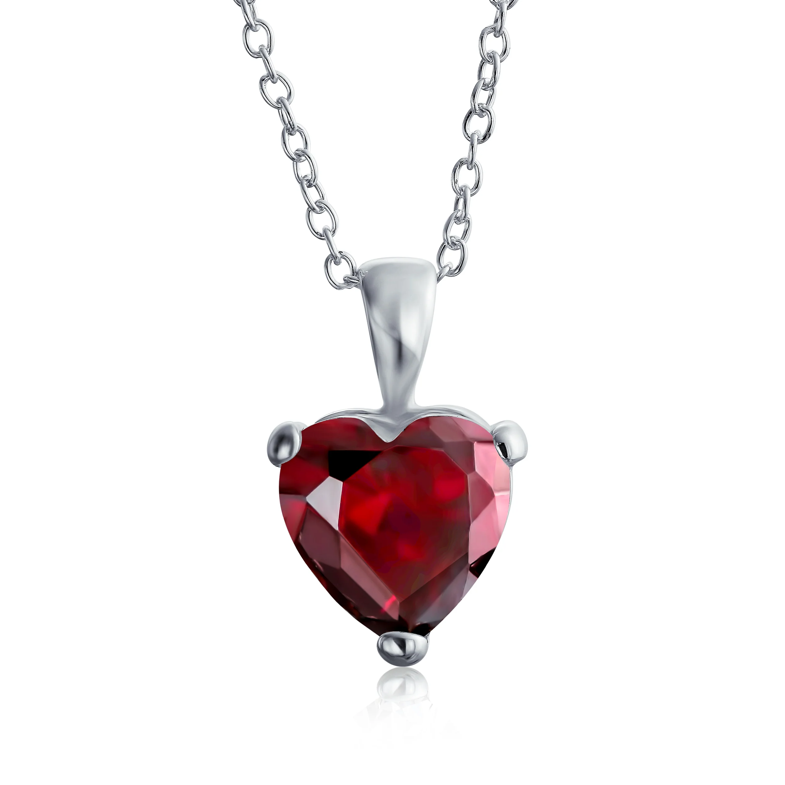 Romantic 5CT CZ Cubic Zirconia Heart-Shaped Solitaire Pendant Necklace .925 Sterling Silver - Image 3