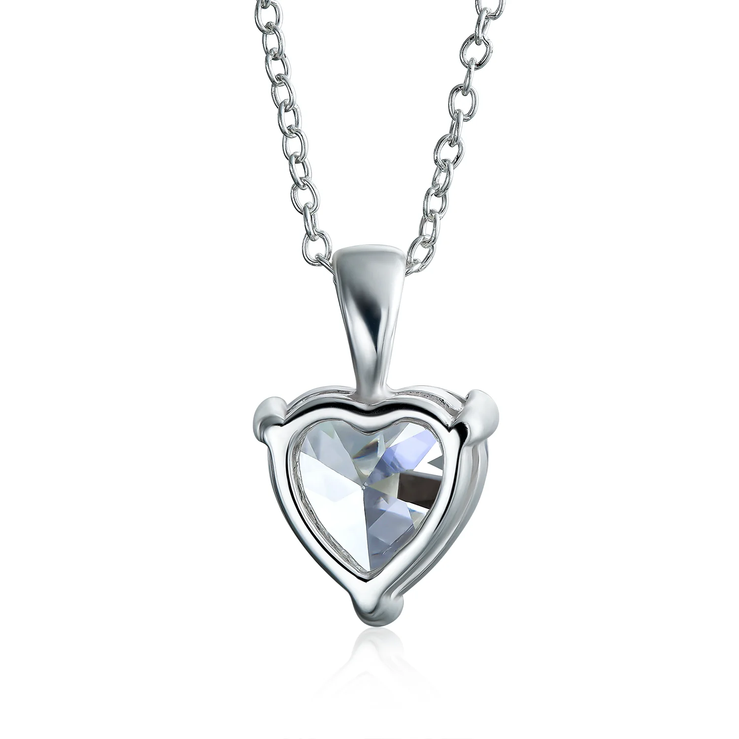 Romantic 5CT CZ Cubic Zirconia Heart-Shaped Solitaire Pendant Necklace .925 Sterling Silver - Image 4