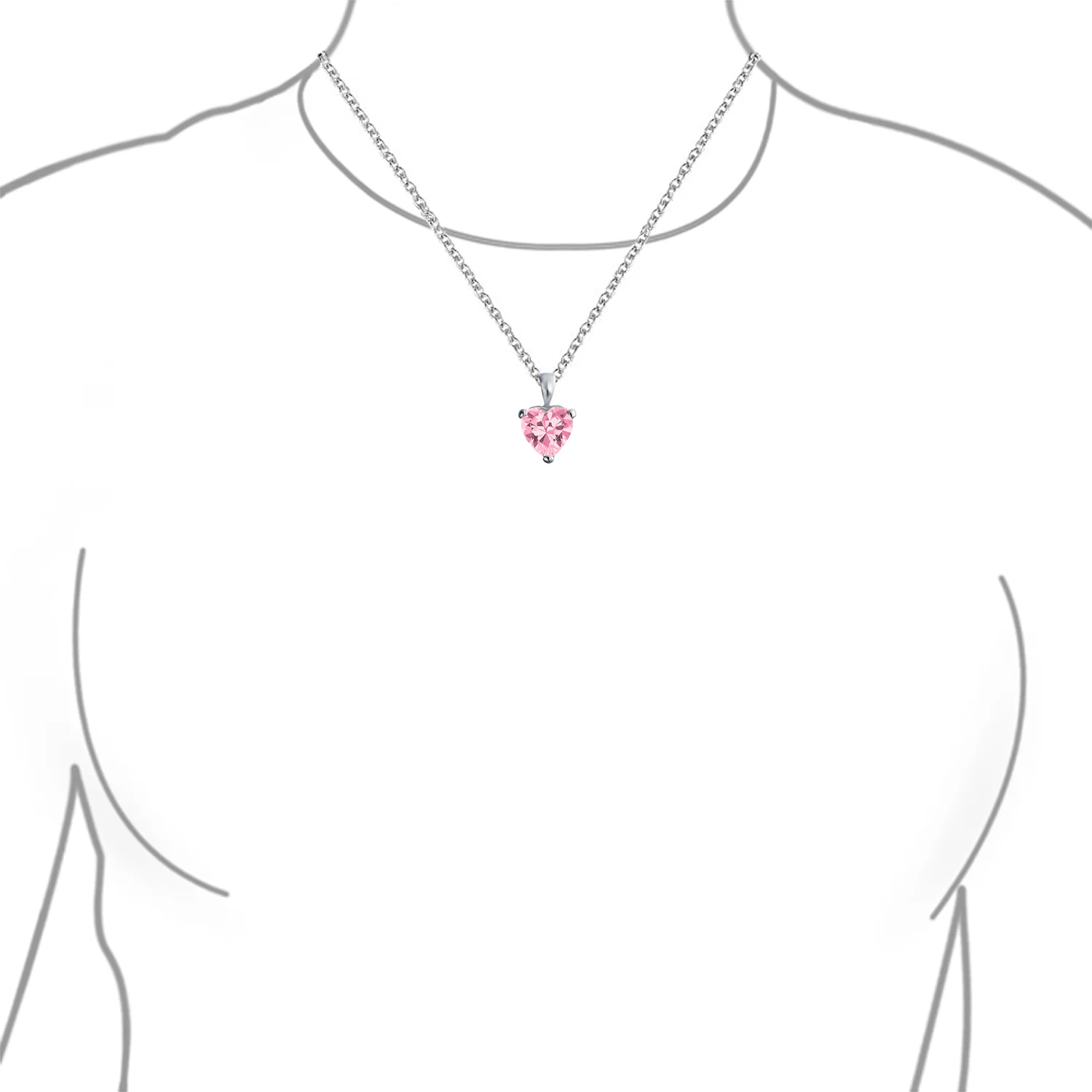 Romantic 5CT CZ Cubic Zirconia Heart-Shaped Solitaire Pendant Necklace .925 Sterling Silver - Image 8