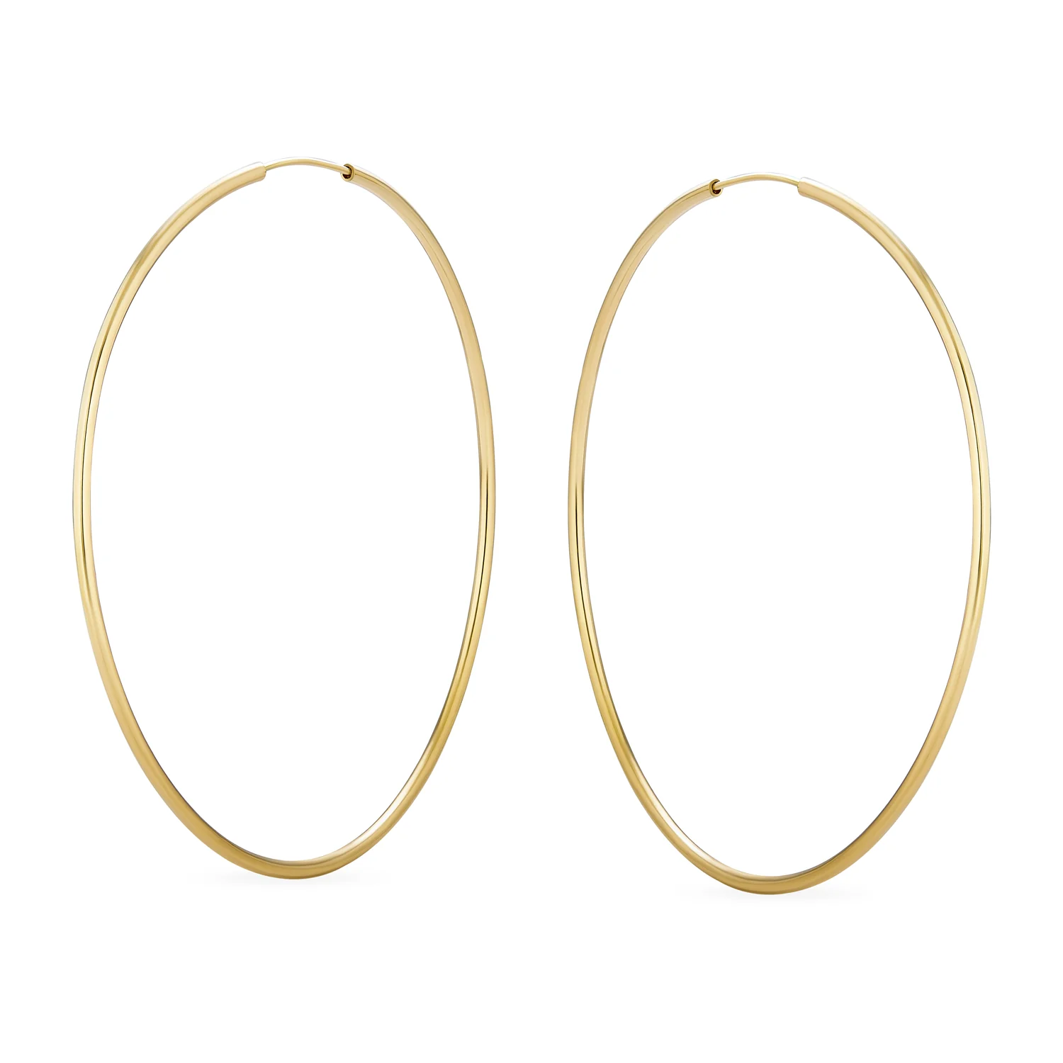 Timeless Minimalist Hoop Huggie Earrings Gold Plated 2-3mm Various Sizes - Image 5
