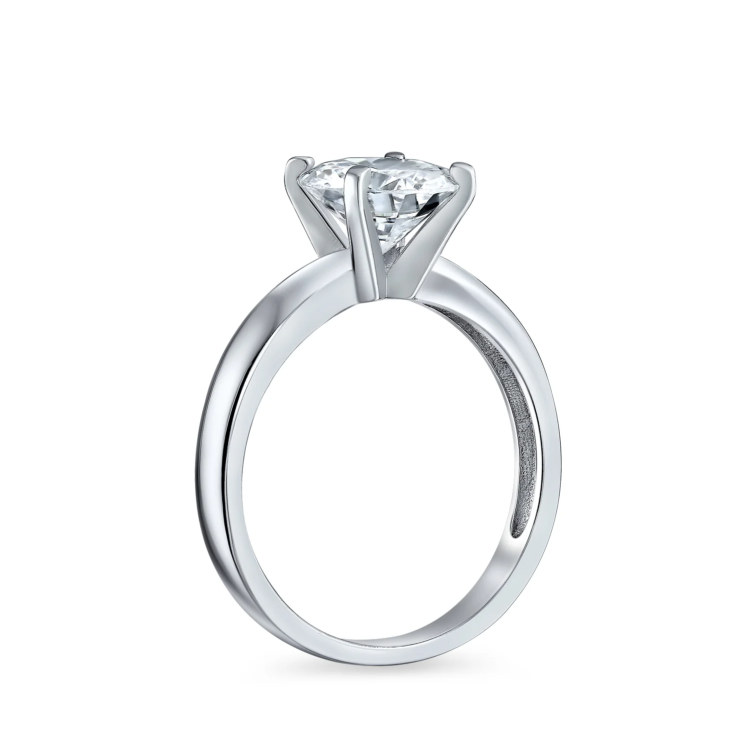 Timeless Promise 2CT CZ Round Solitaire Engagement Ring Thin Band Silver - Image 2