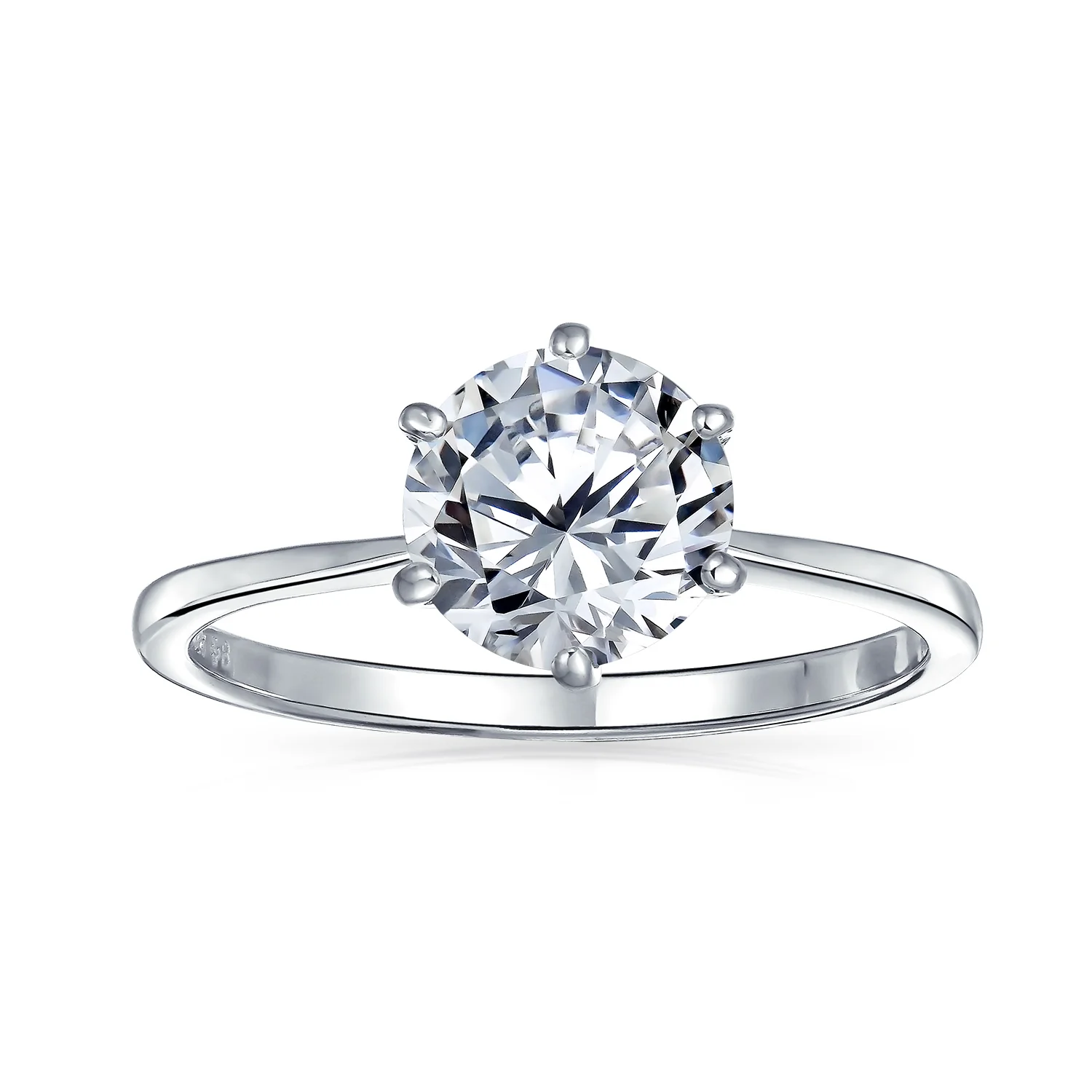 Round Solitaire 1.5CT CZ Cubic Zirconia 6-Prong Engagement Ring 1MM Band Gold Plated Sterling Silver - Image 26