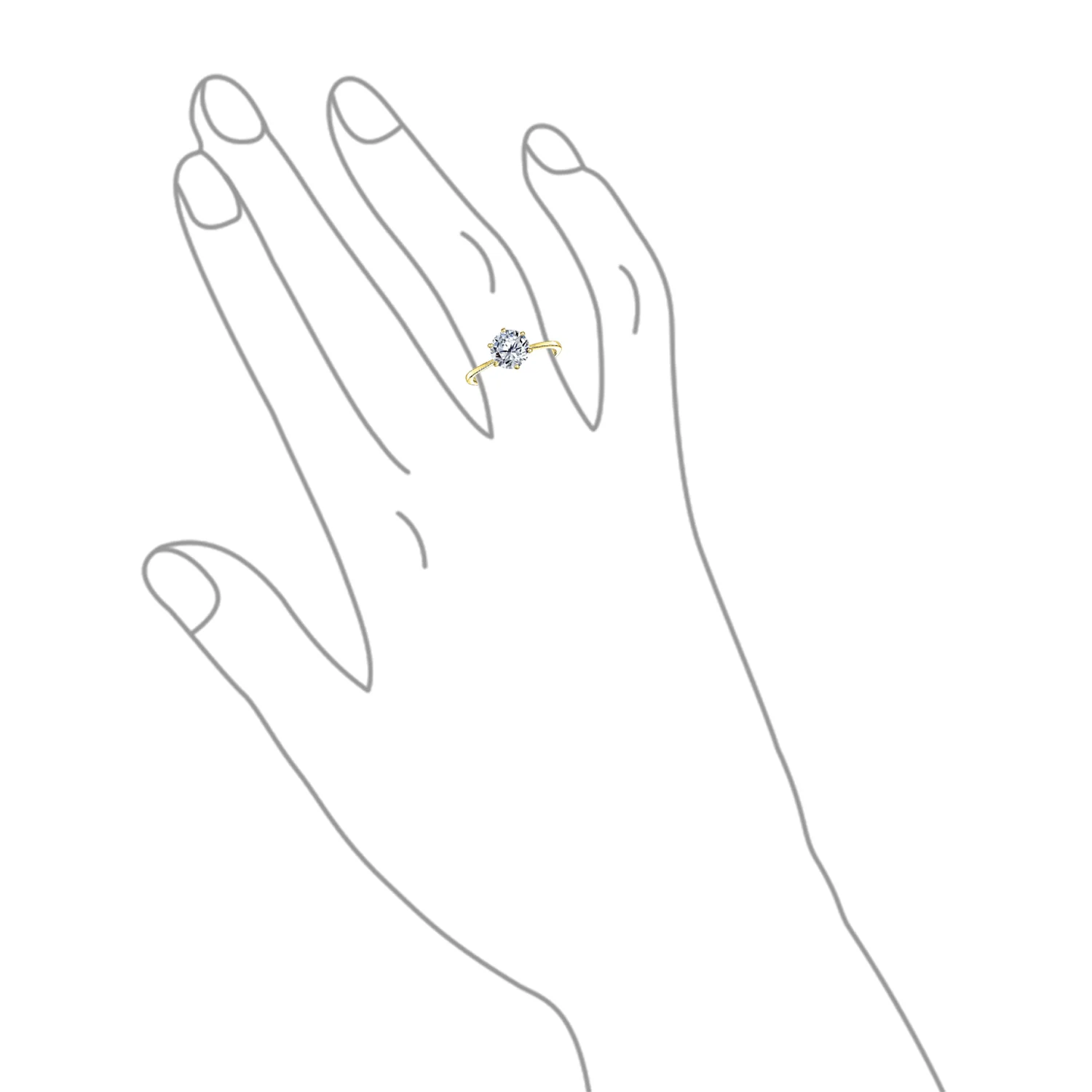Round Solitaire 1.5CT CZ Cubic Zirconia 6-Prong Engagement Ring 1MM Band Gold Plated Sterling Silver - Image 36