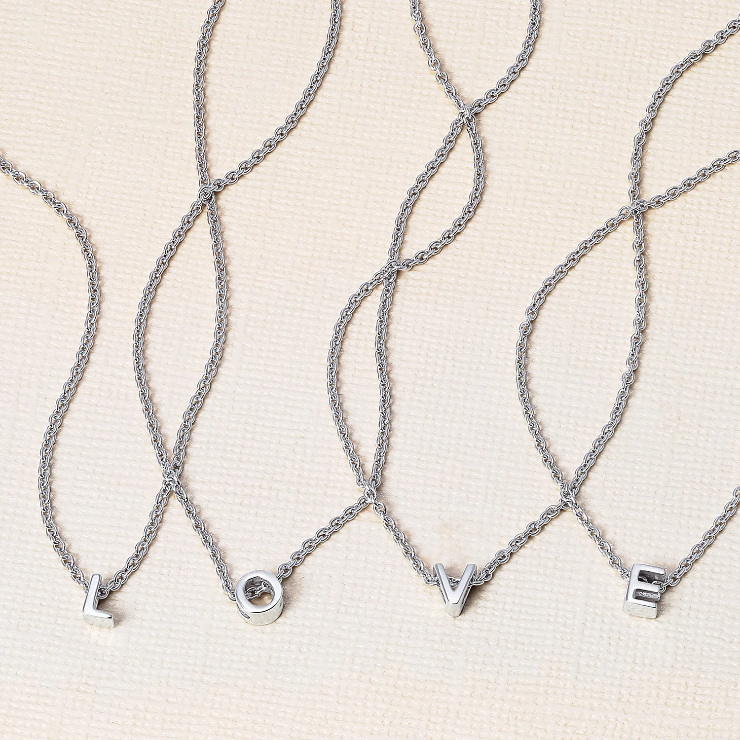 Tiny Block Letter Alphabet Initial Dainty Pendant Necklace Sterling Silver - Image 13