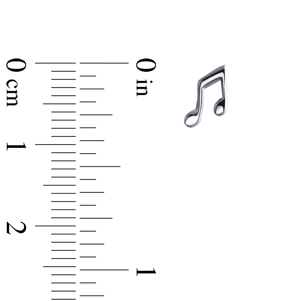 Set of 2 Tiny Music G Treble Clef Eight Note Stud Earrings Sterling Silver - Image 4