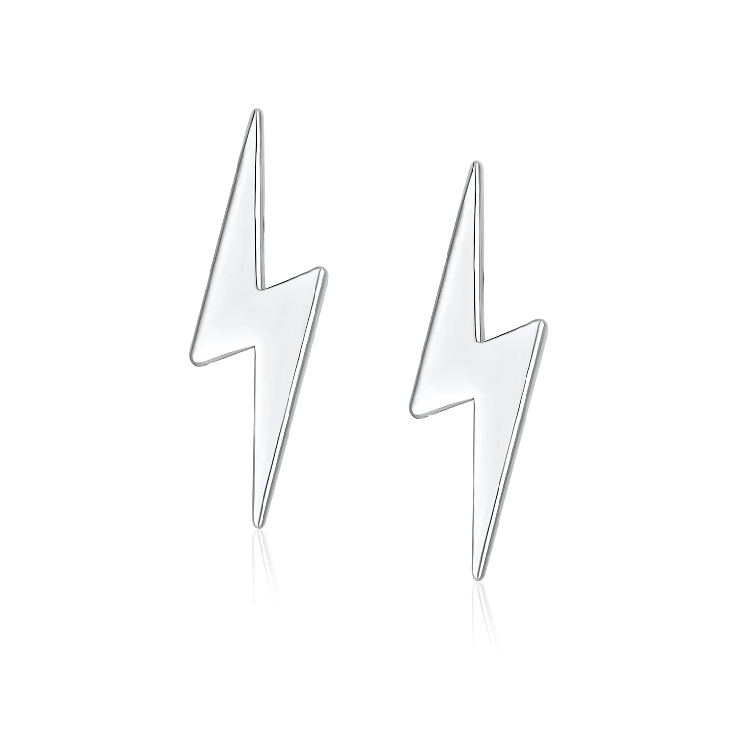 Tiny Zig Zag Electrify Flash Lightning Bolt Stud Earrings .925 Sterling Silver - Image 2