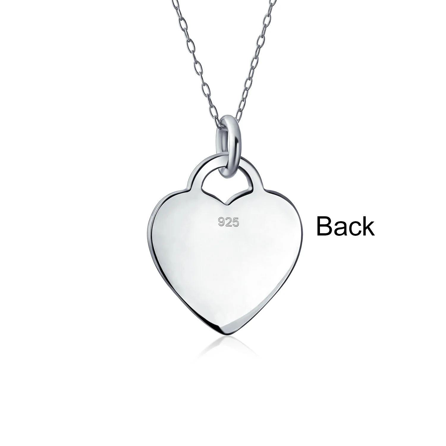 Tiny Minimalist Heart Shape Initial Pendant Necklace A-Z Sterling Silver - Image 46