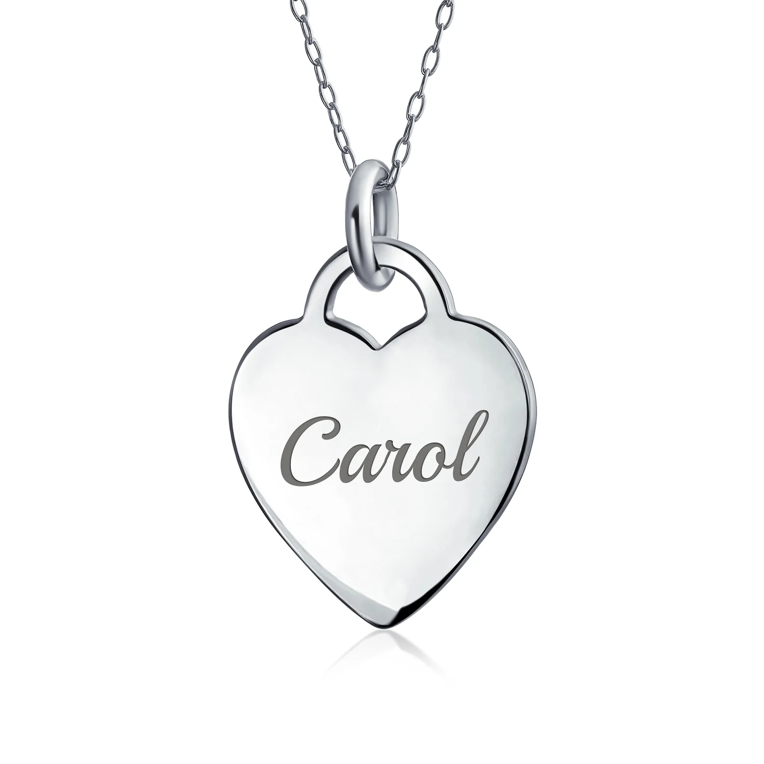 Tiny Minimalist Heart Initial Pendant Necklace Sterling Silver A-Z Alphabet - Image 130
