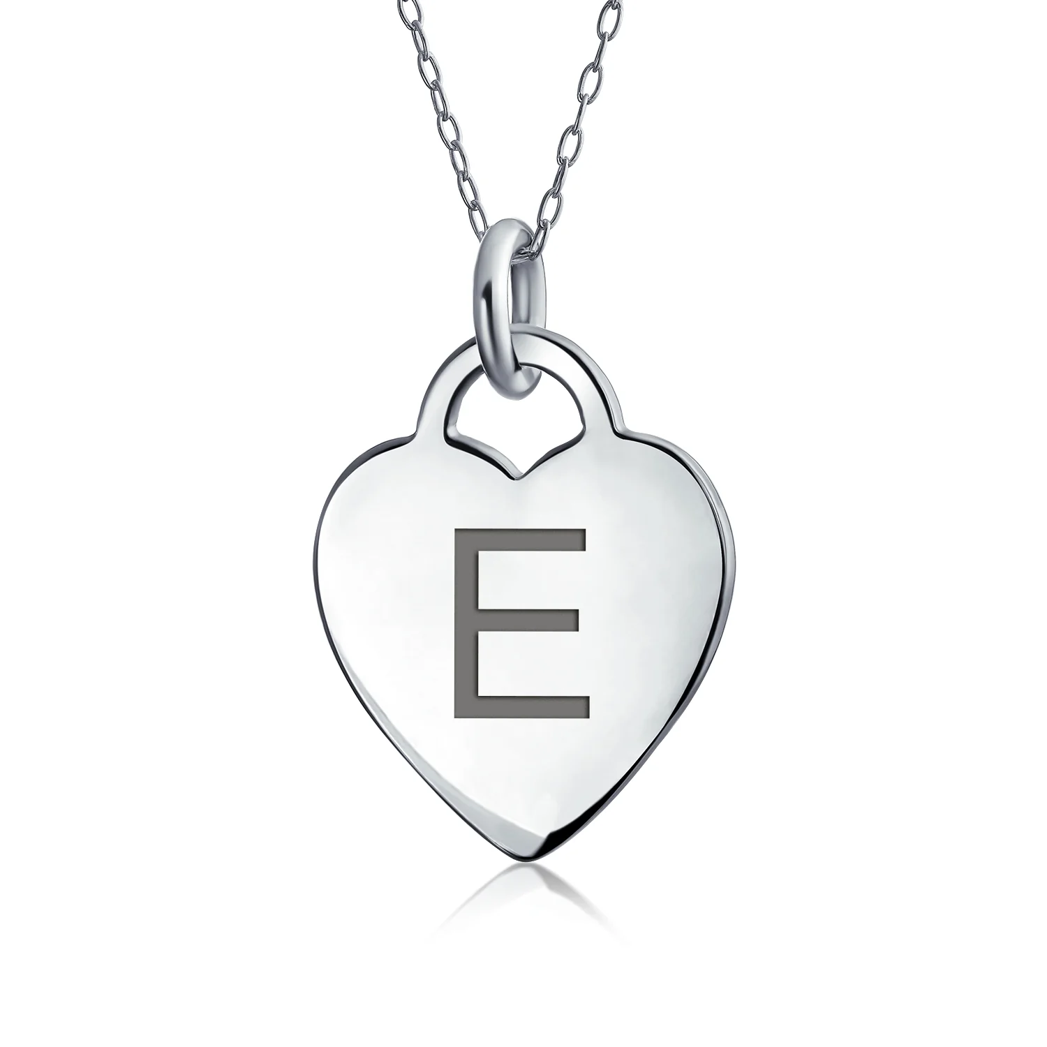 Tiny Minimalist Heart Initial Pendant Necklace Sterling Silver A-Z Alphabet - Image 5