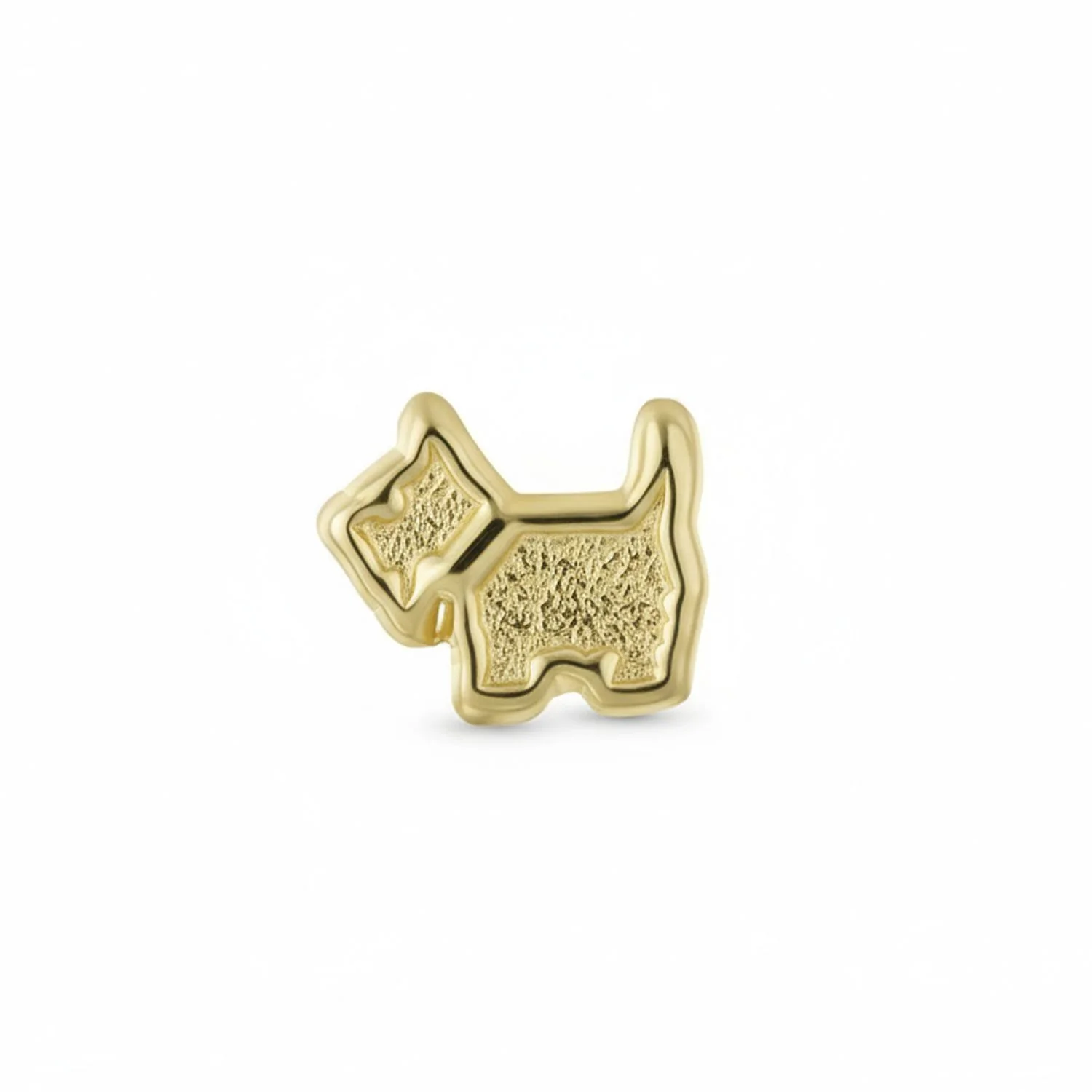 Tiny Mini BFF Pet Dog Breed Maltese Yorkie Stud Earrings 10K Gold Screw Back