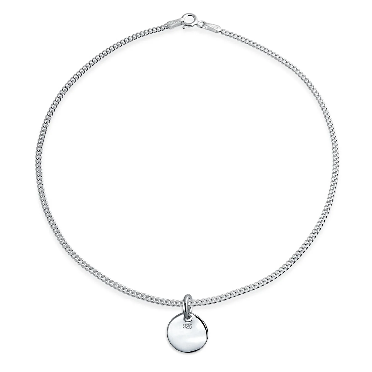 Tiny Minimalist ABC Block Letter Anklet Ankle Bracelet Sterling Silver - Image 74