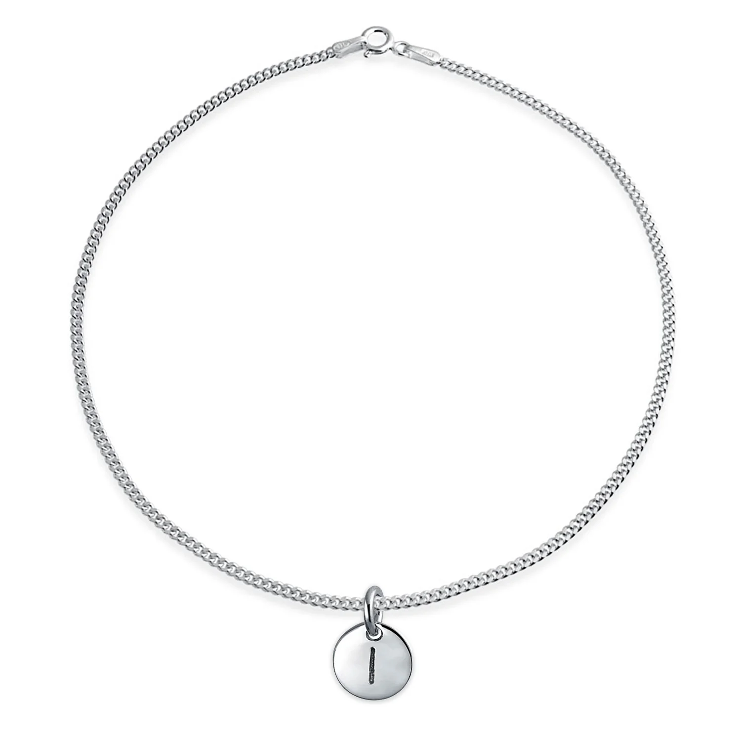 Tiny Minimalist ABC Block Letter Anklet Ankle Bracelet Sterling Silver - Image 9