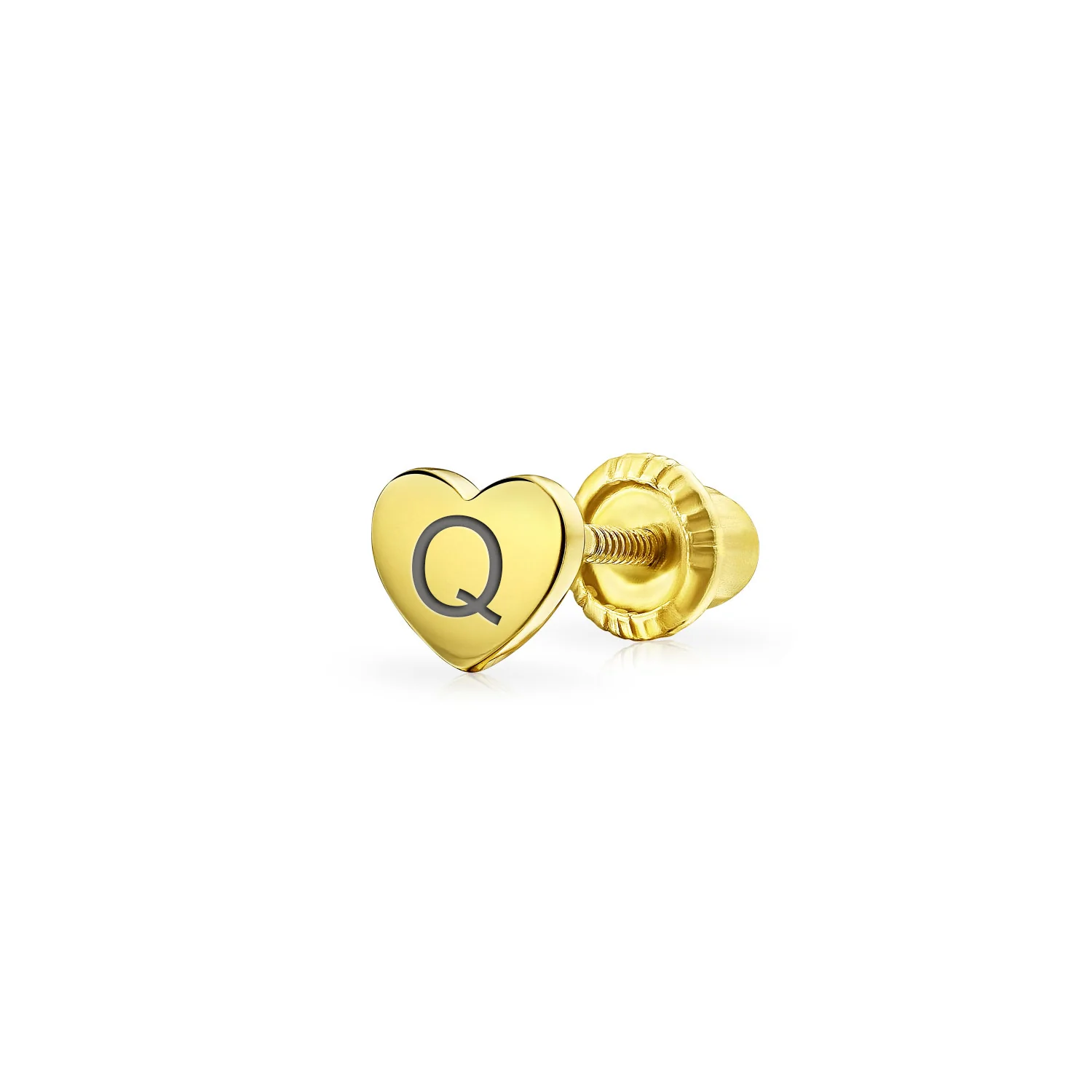 Tiny Minimalist 14K Gold Cartilage Ear Stud Helix Daith Heart Earring Screw Back - Image 18