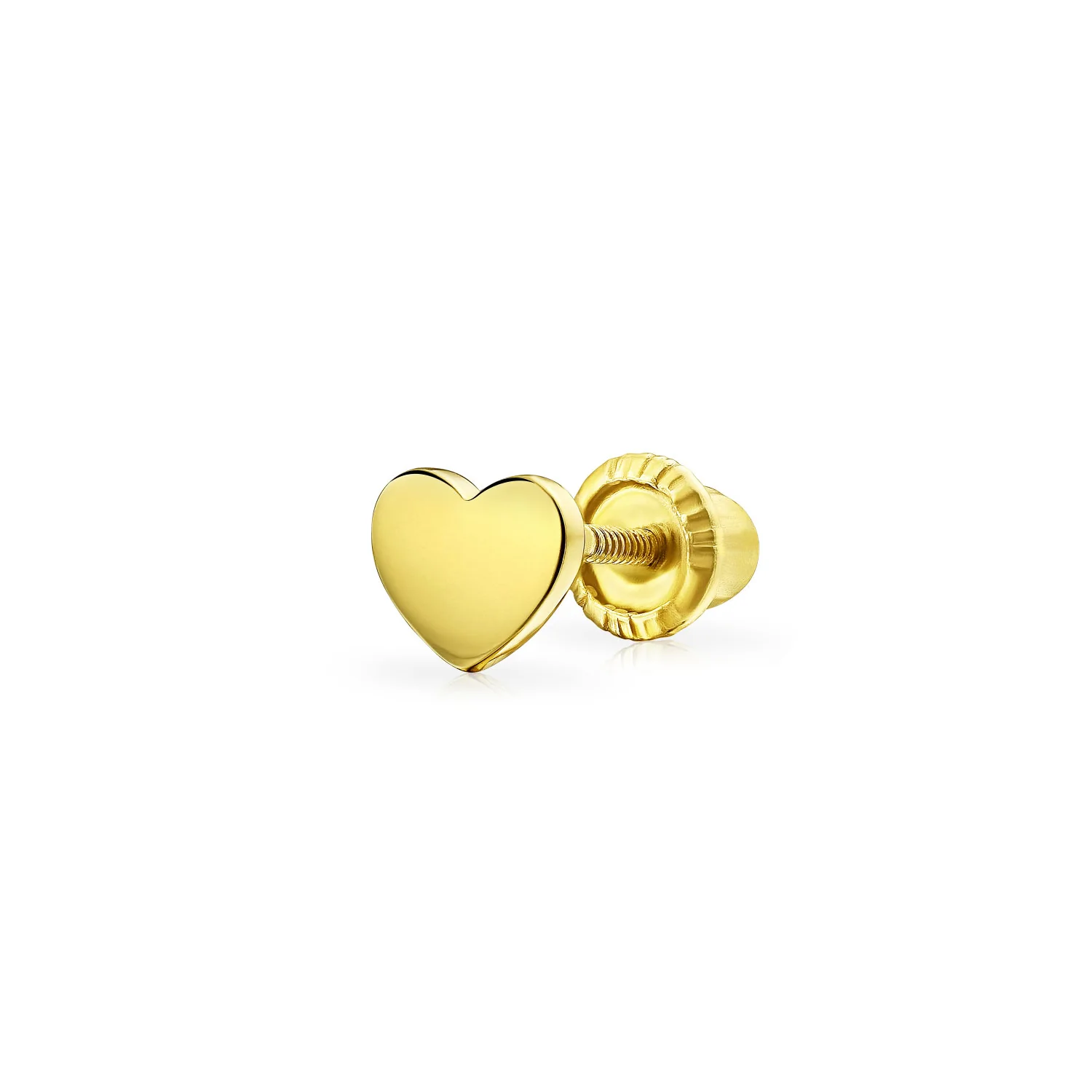 Tiny Minimalist 14K Gold Cartilage Ear Stud Helix Daith Heart Earring Screw Back - Image 2