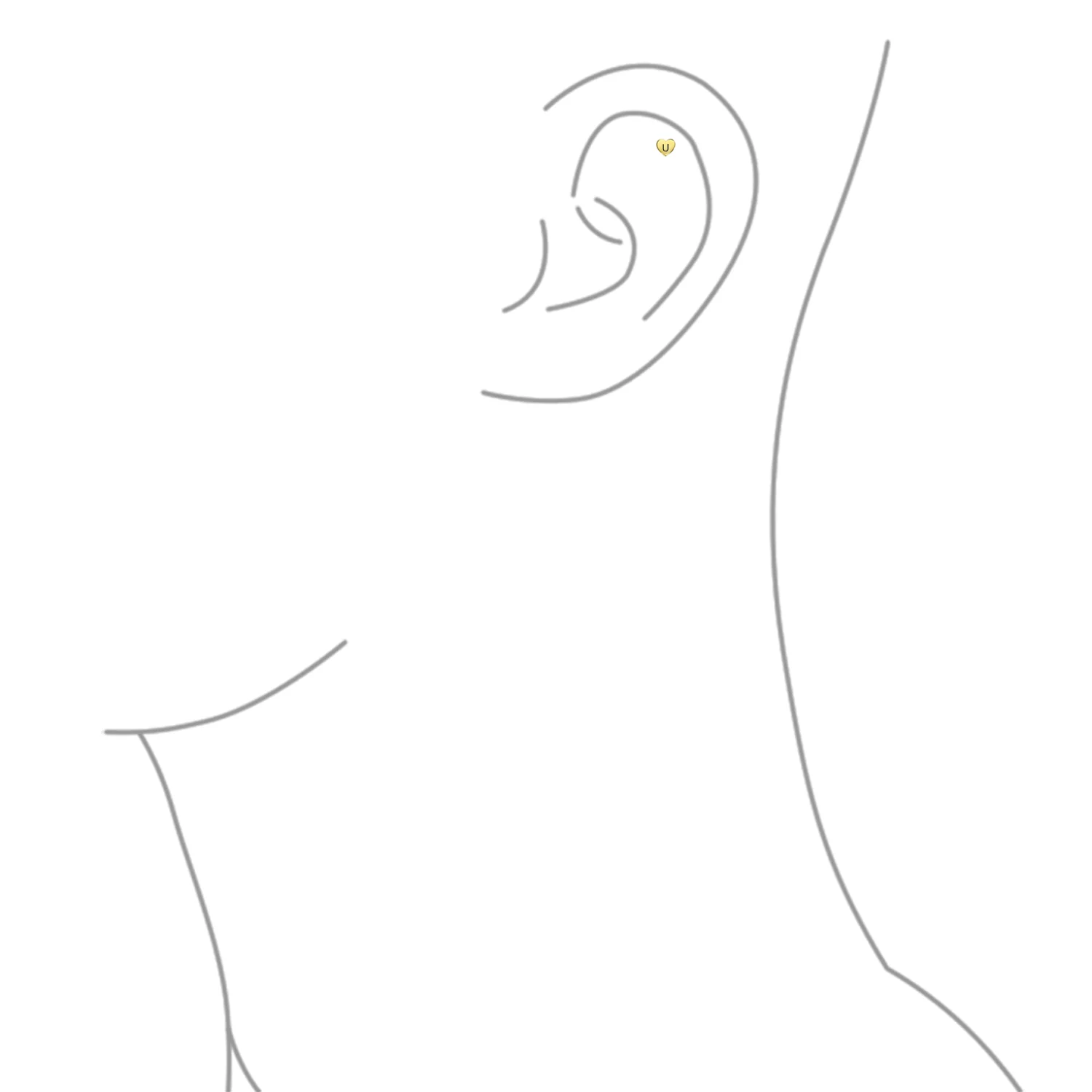 Tiny Minimalist 14K Gold Cartilage Ear Stud Helix Daith Heart Earring Screw Back - Image 76