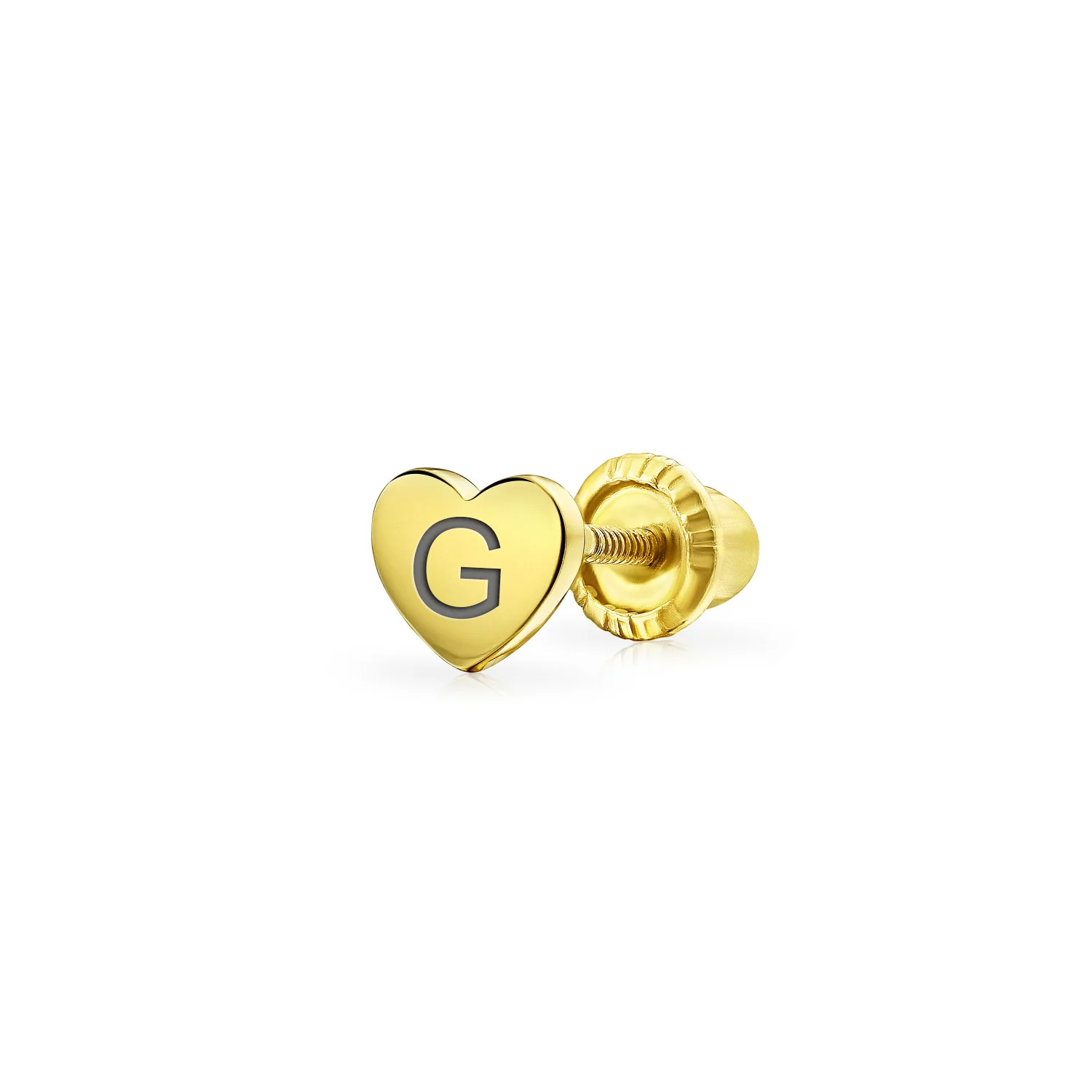 Tiny Minimalist 14K Gold Cartilage Ear Stud Helix Daith Heart Earring Screw Back - Image 8