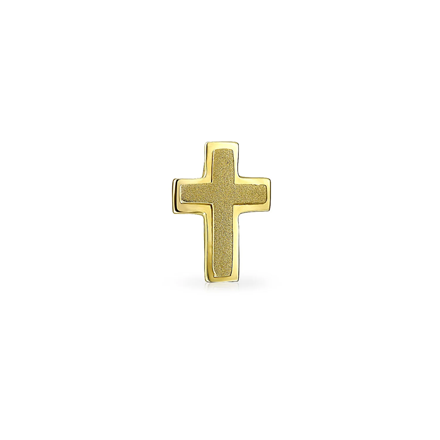 Tiny Minimalist 14K Gold Cross Cartilage Ear Stud for Helix & Daith Piercing - Image 2