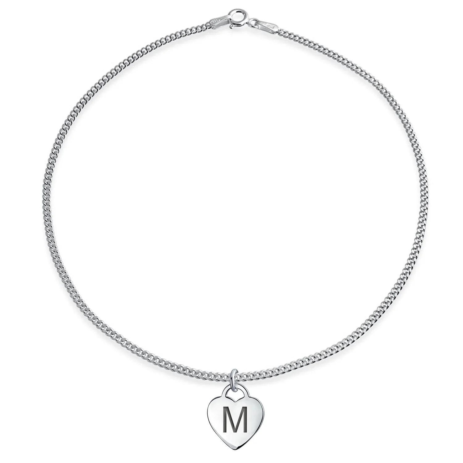 Dangling Heart Charm Anklet Ankle Bracelet Sterling Silver - Image 37