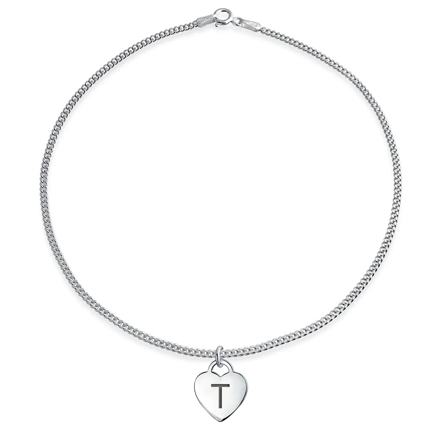 Dangling Heart Charm Anklet Ankle Bracelet Sterling Silver - Image 44