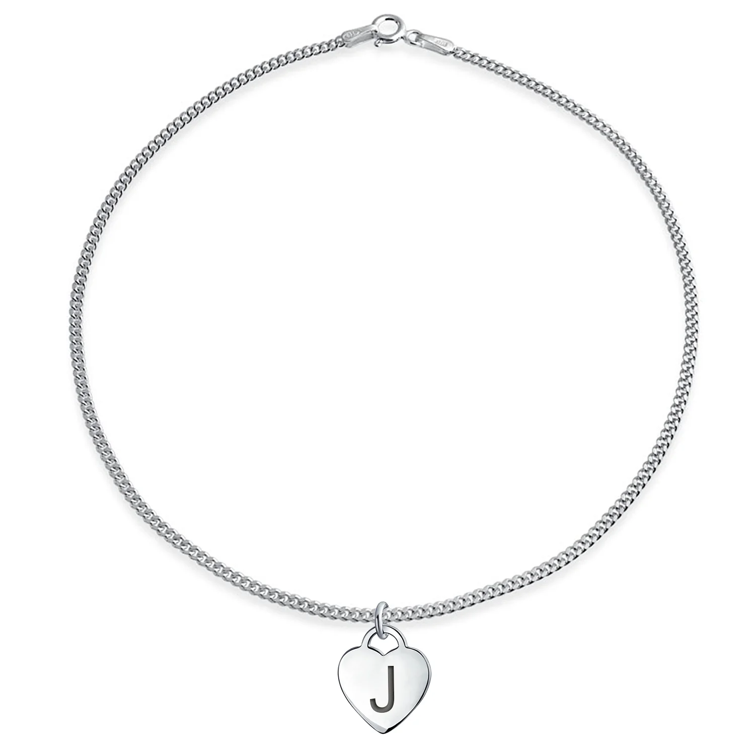 Dangling Heart Charm Anklet Ankle Bracelet Sterling Silver - Image 9