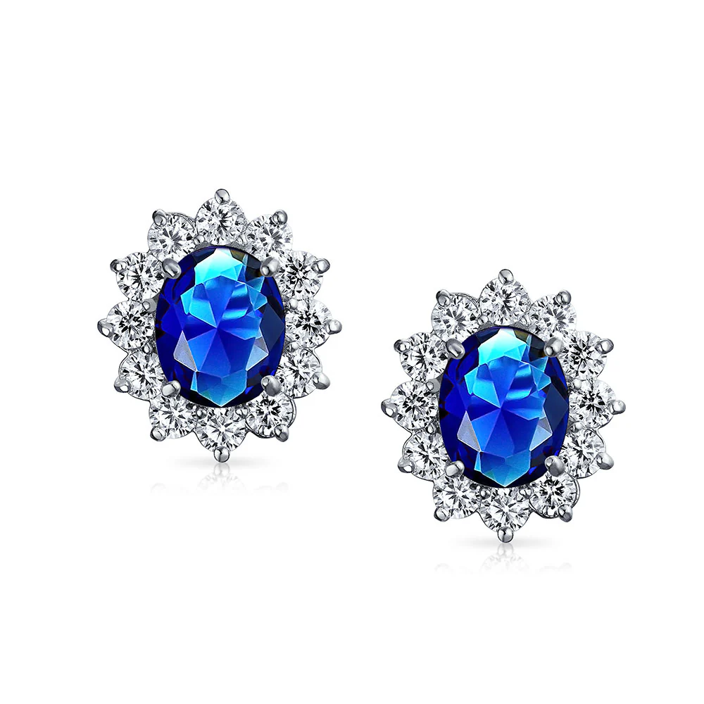 Traditional Bridal CZ Halo Oval Stud Clip-On Earrings for Non-Pierced Ears - Image 10