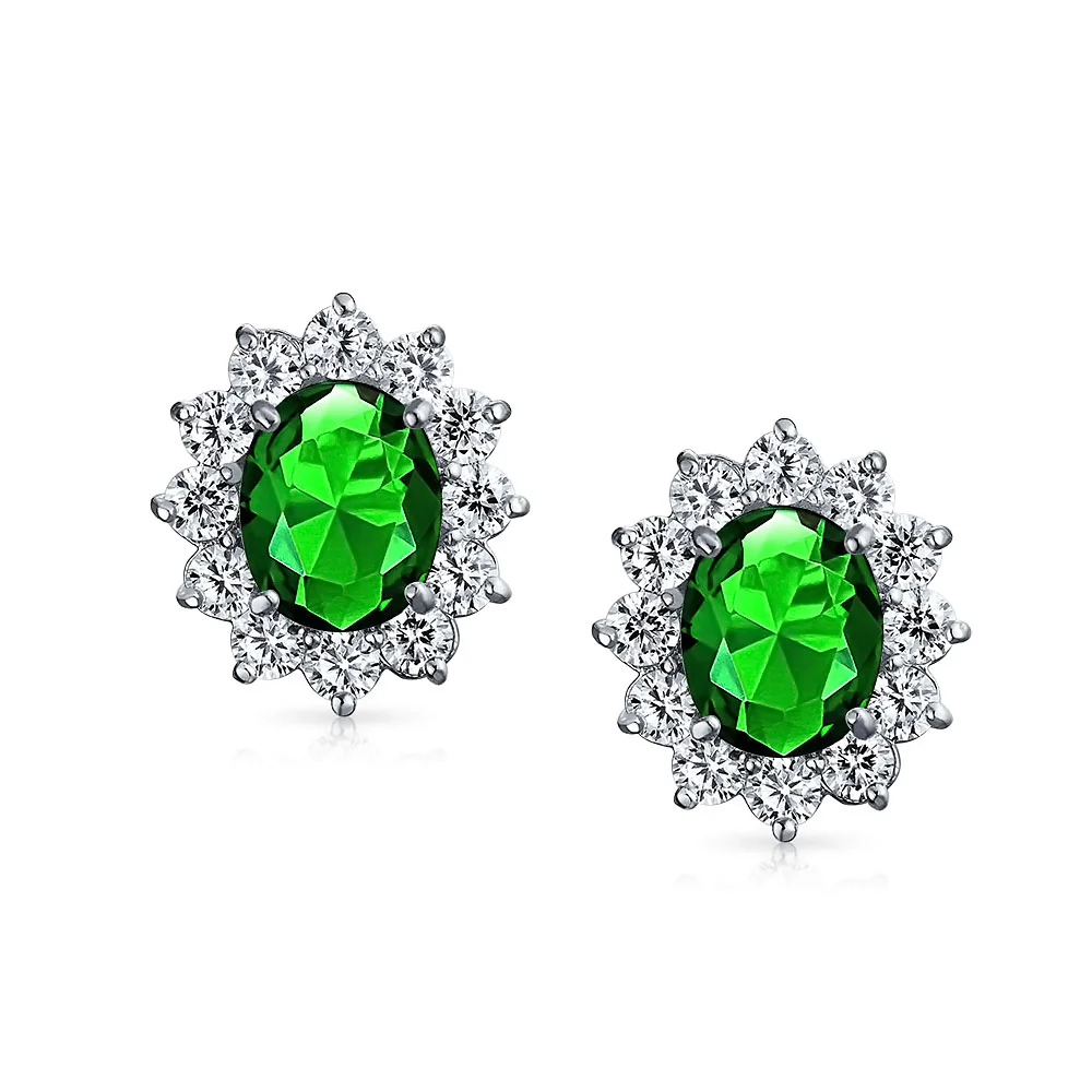 Traditional Bridal CZ Halo Oval Stud Clip-On Earrings for Non-Pierced Ears - Image 12
