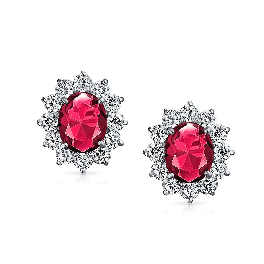 Traditional Bridal CZ Halo Oval Stud Clip-On Earrings for Non-Pierced Ears - Image 13