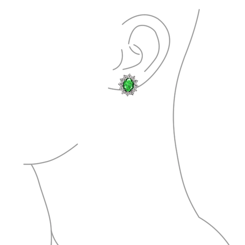 Traditional Bridal CZ Halo Oval Stud Clip-On Earrings for Non-Pierced Ears - Image 21