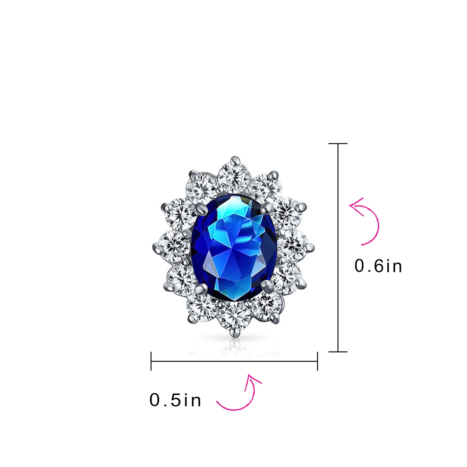 Traditional Bridal CZ Halo Oval Stud Clip-On Earrings for Non-Pierced Ears - Image 28