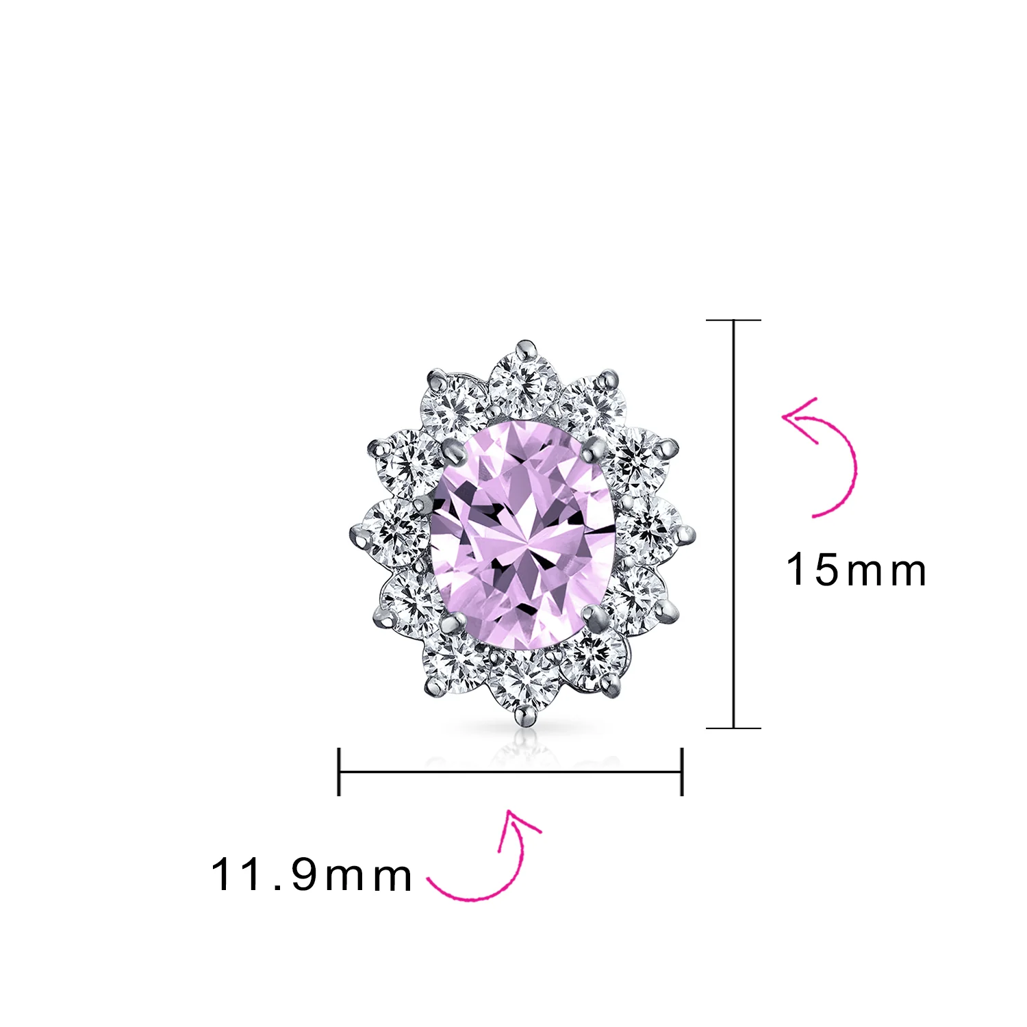 Traditional Bridal CZ Halo Oval Stud Clip-On Earrings for Non-Pierced Ears - Image 32