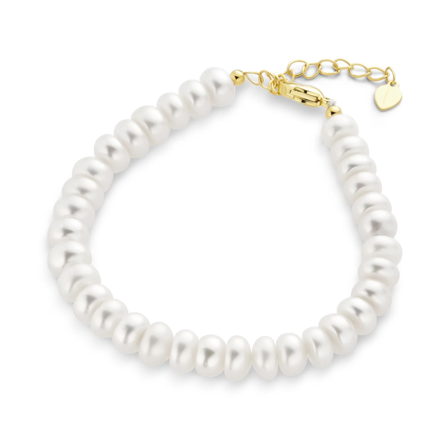 Traditional Bridal 5MM Freshwater Pearl Strand Bracelet Gold Plated 6.5-8.5 Inch
