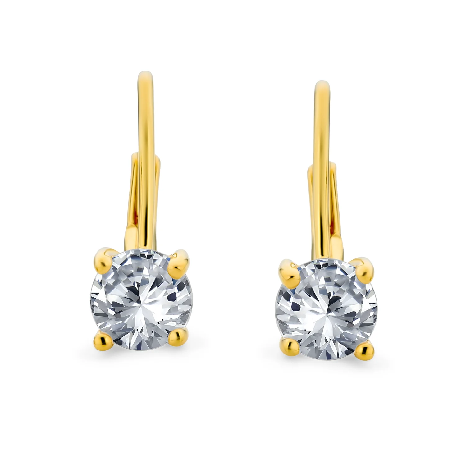 Classic Round 1CT CZ Solitaire Drop Stud Earrings .925 Sterling Silver Leverback - Image 16