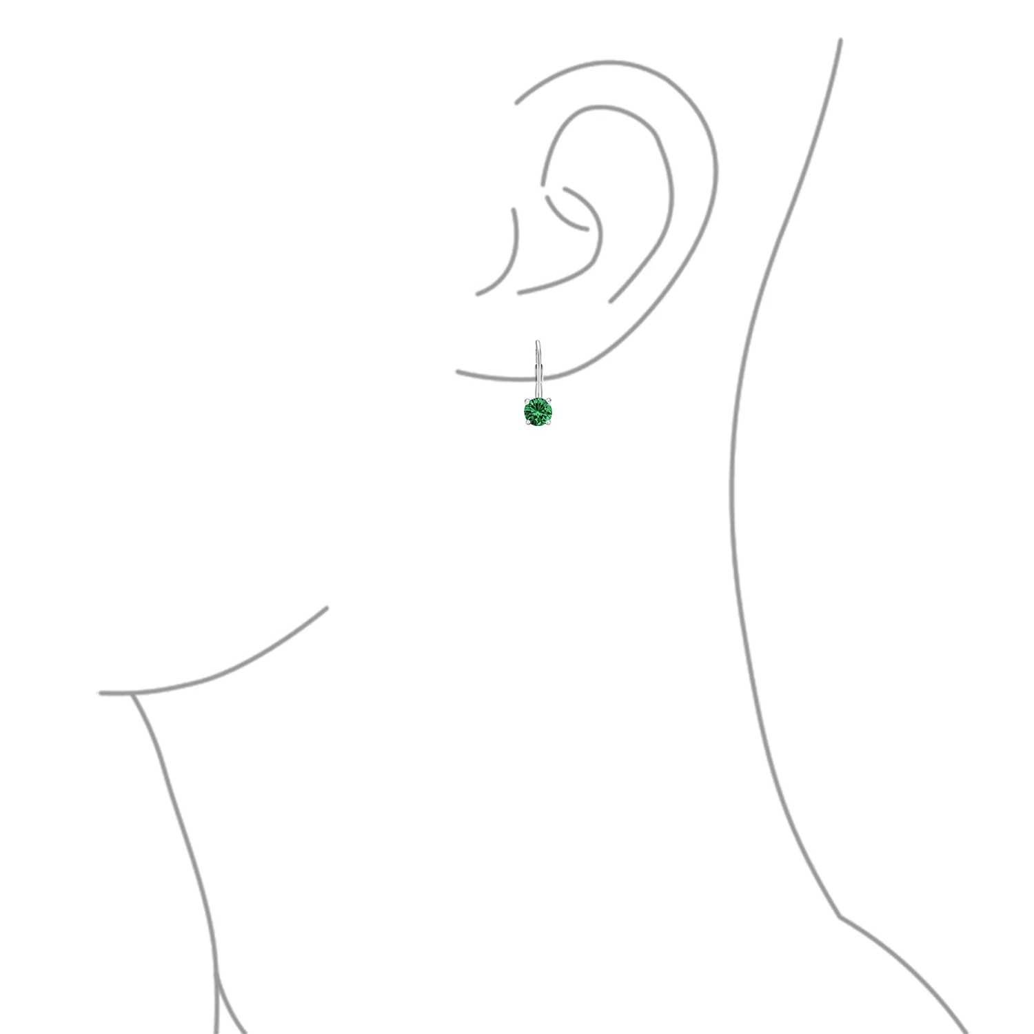 Classic Round 1CT CZ Solitaire Drop Stud Earrings .925 Sterling Silver Leverback - Image 18