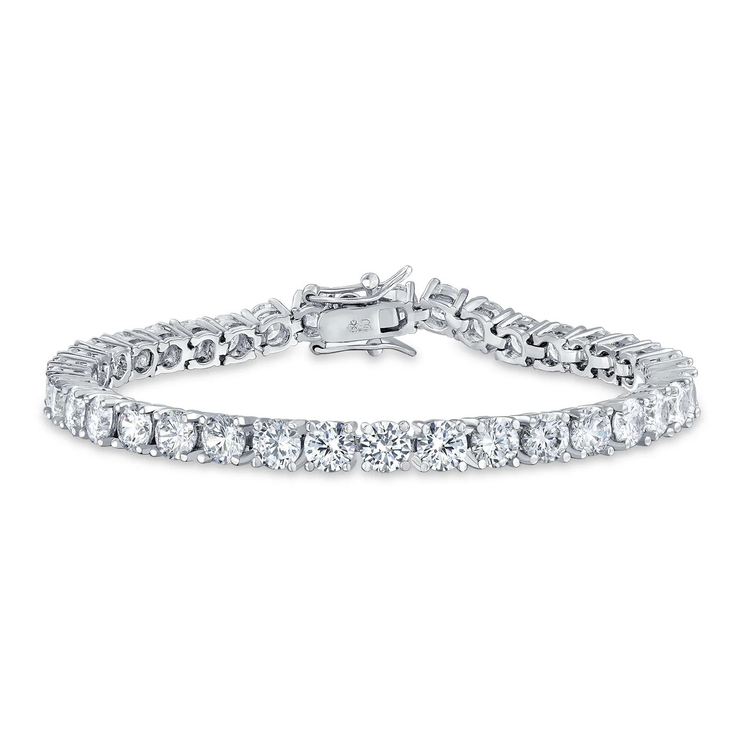 Classic 20CT CZ Solitaire Tennis Bracelet Cubic Zirconia .925 Sterling Silver 8 Inch