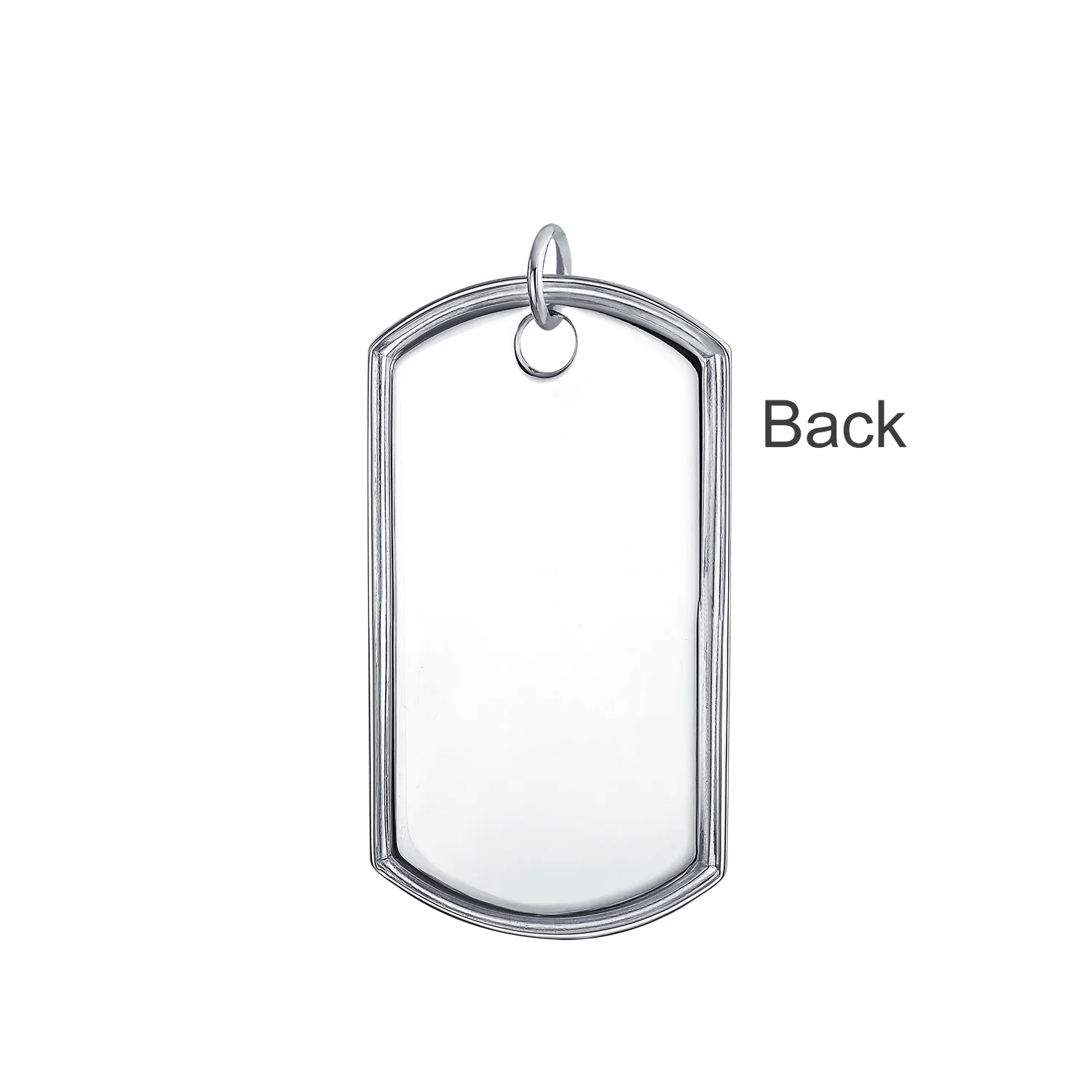X-Large Military Dog Tag Pendant Necklace Sterling Silver 20 Inch Ball Chain