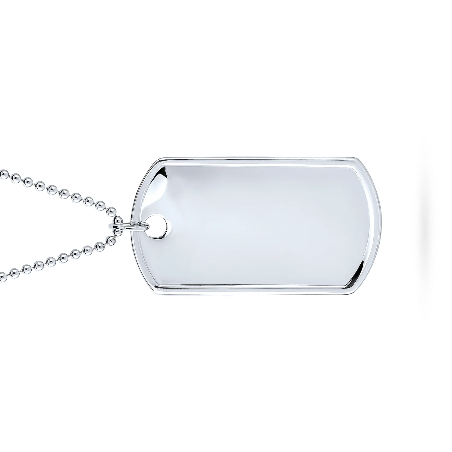 X-Large Military Dog Tag Pendant Necklace Sterling Silver 20 Inch Ball Chain - Image 4