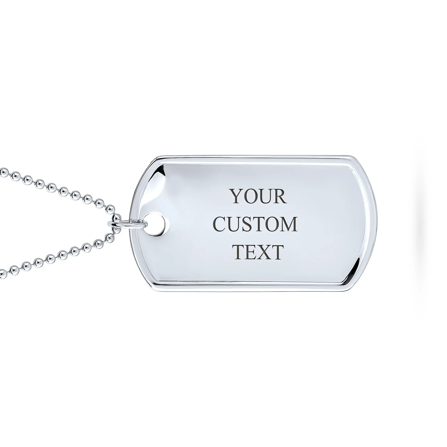 X-Large Military Dog Tag Pendant Necklace Sterling Silver 20 Inch Ball Chain - Image 8