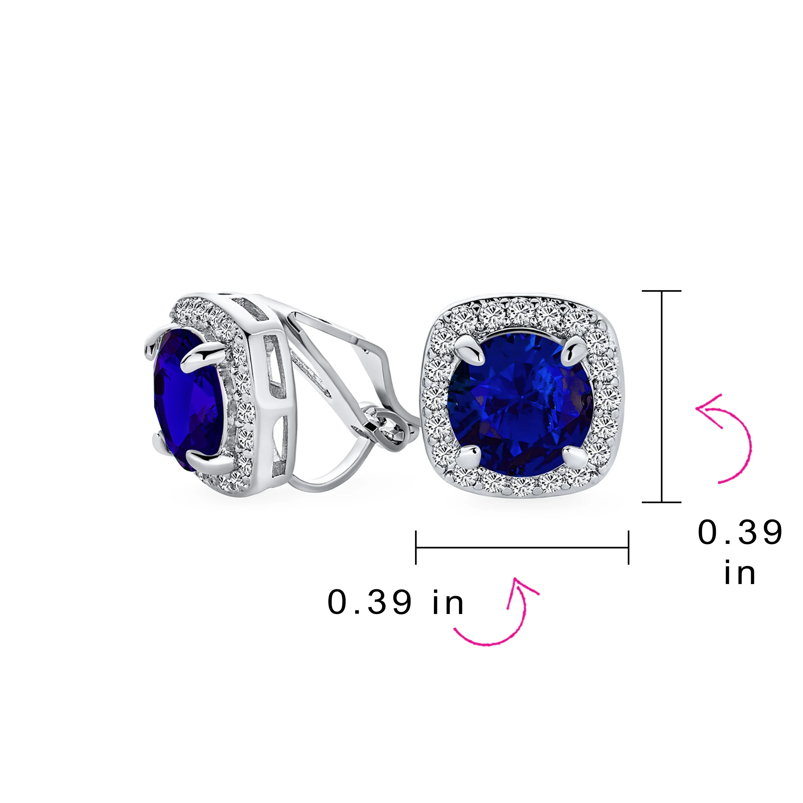 Traditional 2CT Round CZ Solitaire Halo Clip-On Earrings GoldSilver Non-Pierced - Image 14