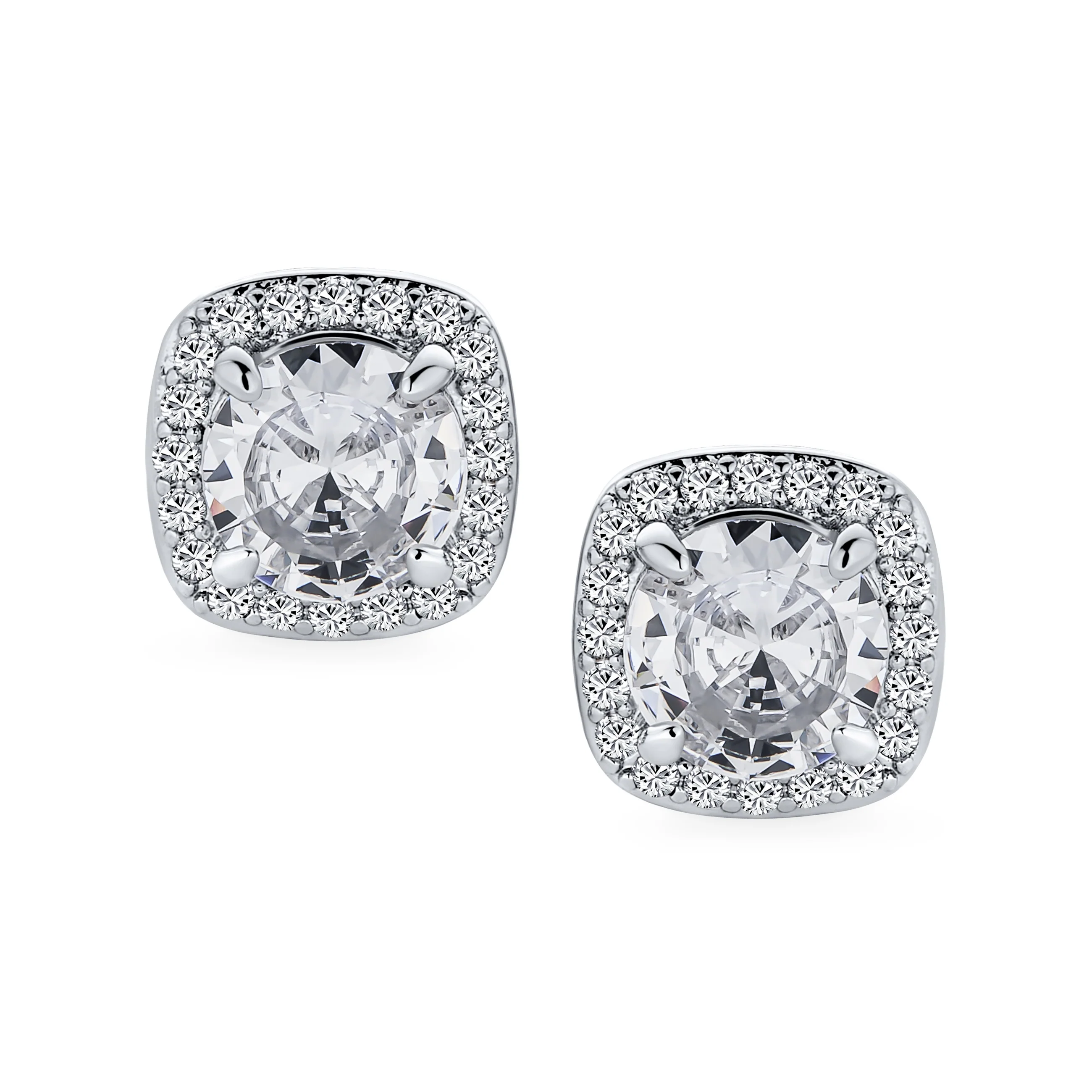 Traditional 2CT Round CZ Solitaire Halo Clip-On Earrings GoldSilver Non-Pierced - Image 8