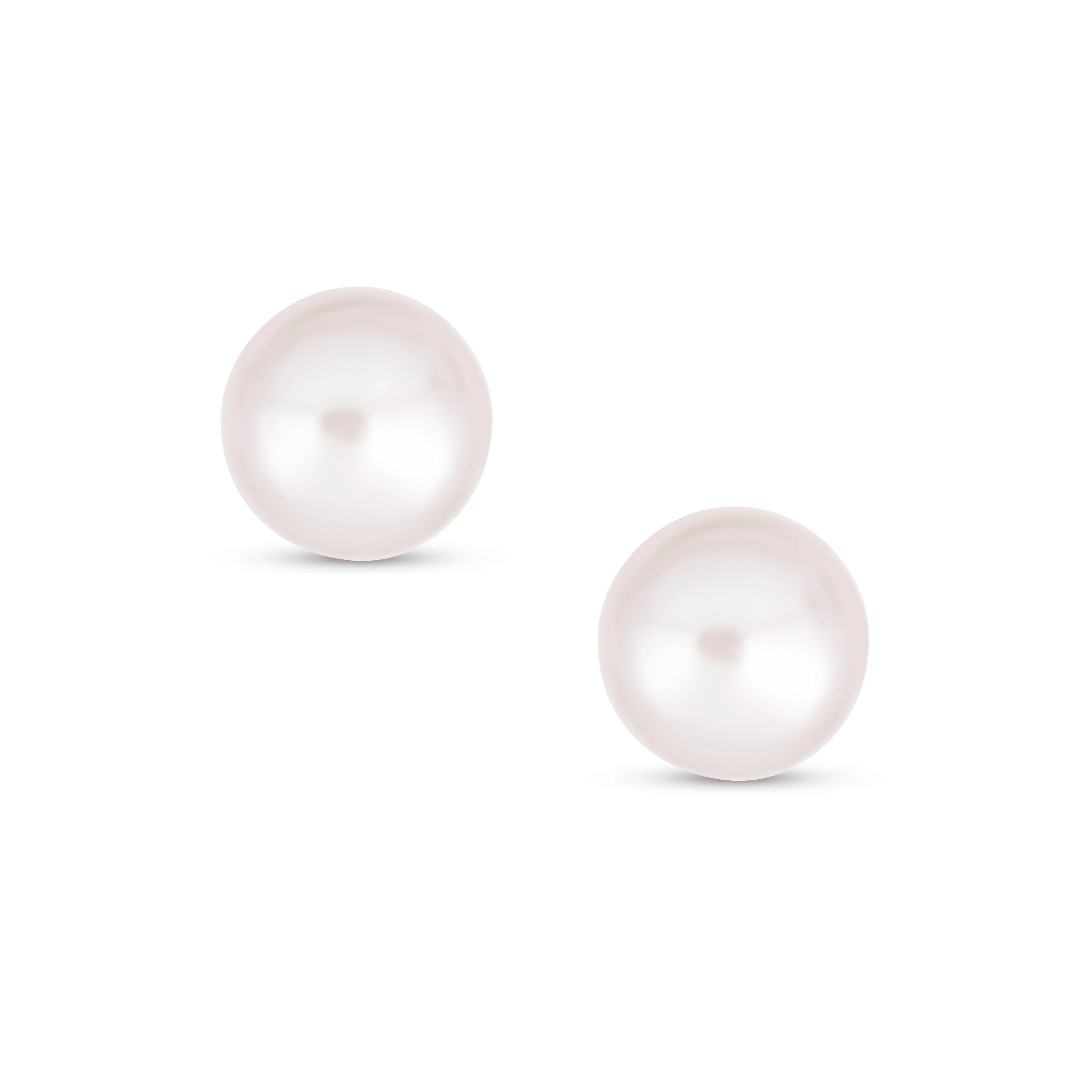 Tiny 10K Gold Freshwater Cultured Button Pearl Stud Earrings June Birthstone - Image 4